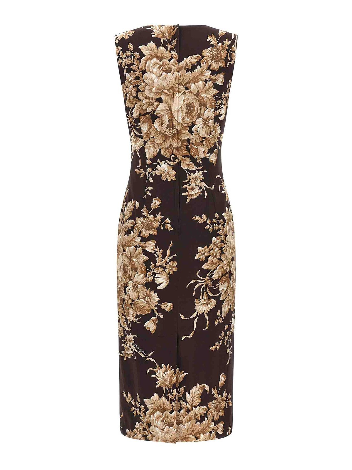 Dolce & Gabbana Rose Print Dress In Black