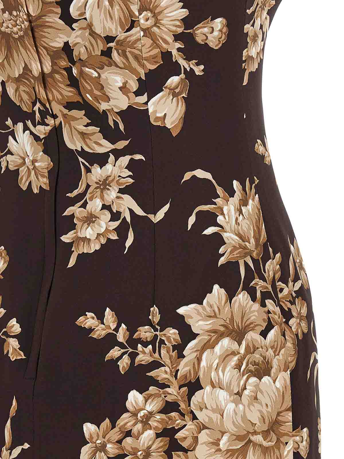 Dolce & Gabbana Rose Print Dress In Black