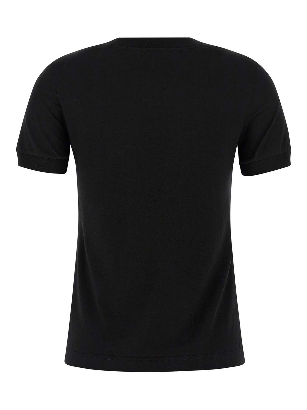 Dolce & Gabbana Bow Detail Crew Neck Short Sleeve T-shirt In Black
