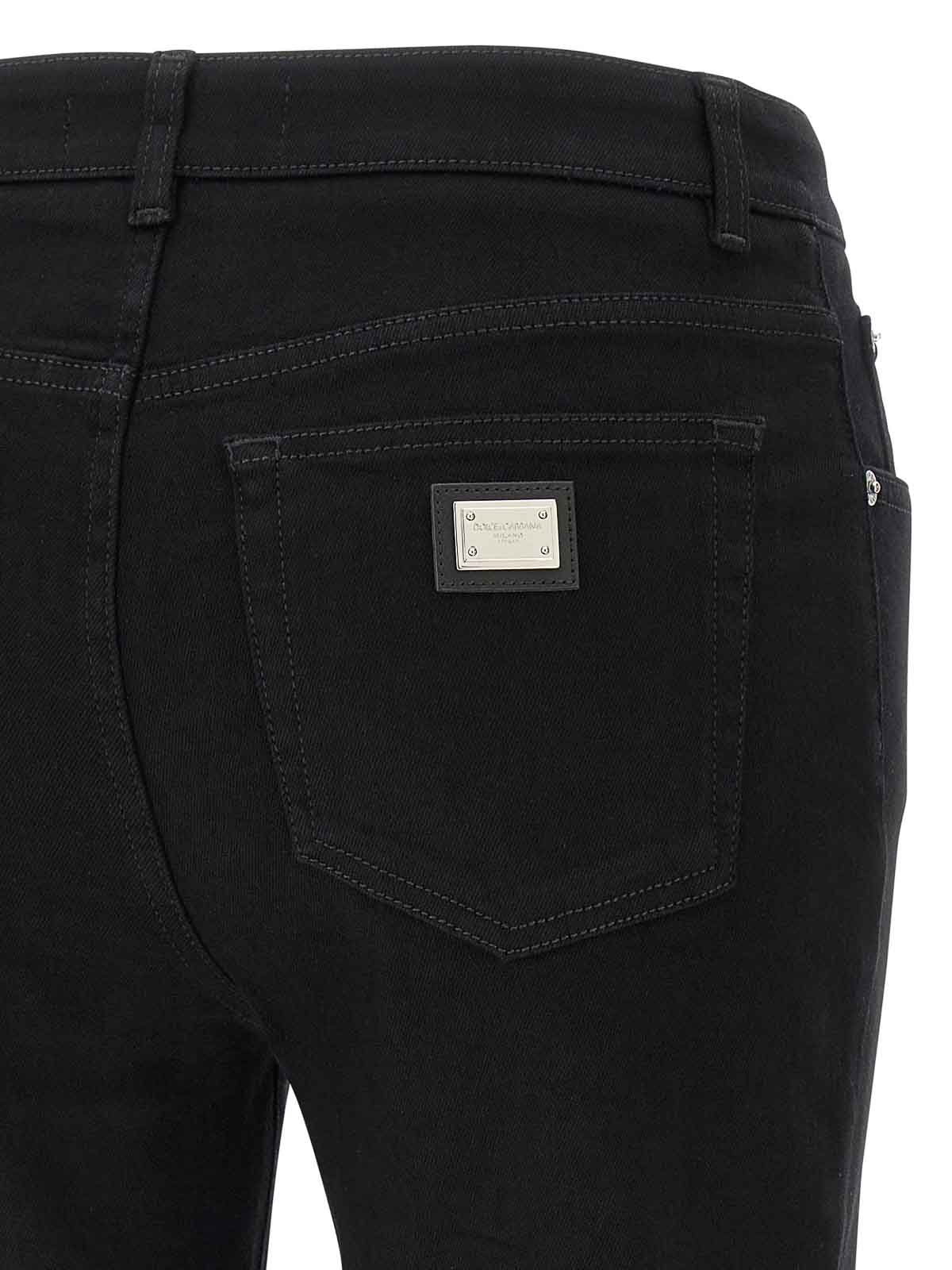 Dolce & Gabbana Fitted Pants With Back Pocket And Belt Loops In Black