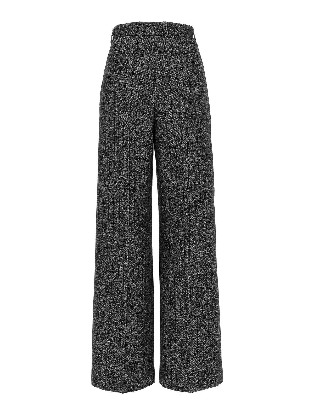 Dolce & Gabbana Striped Wool Pants In White