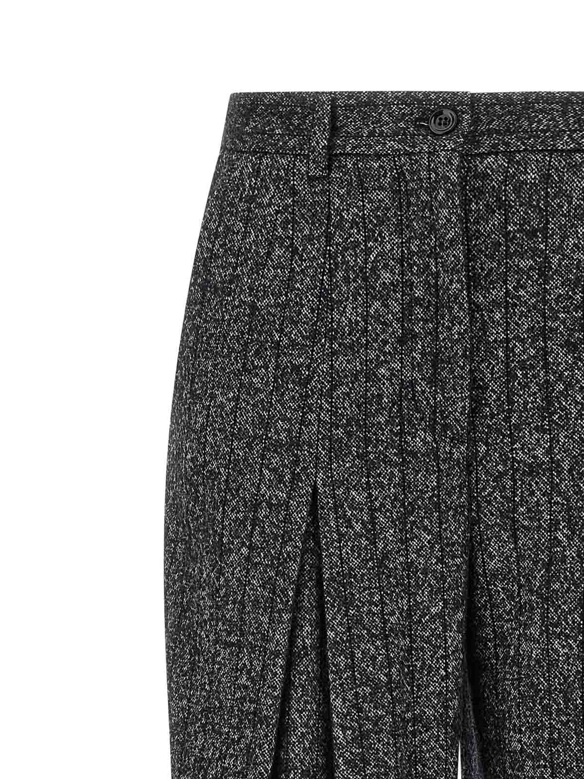 Dolce & Gabbana Striped Wool Pants In White