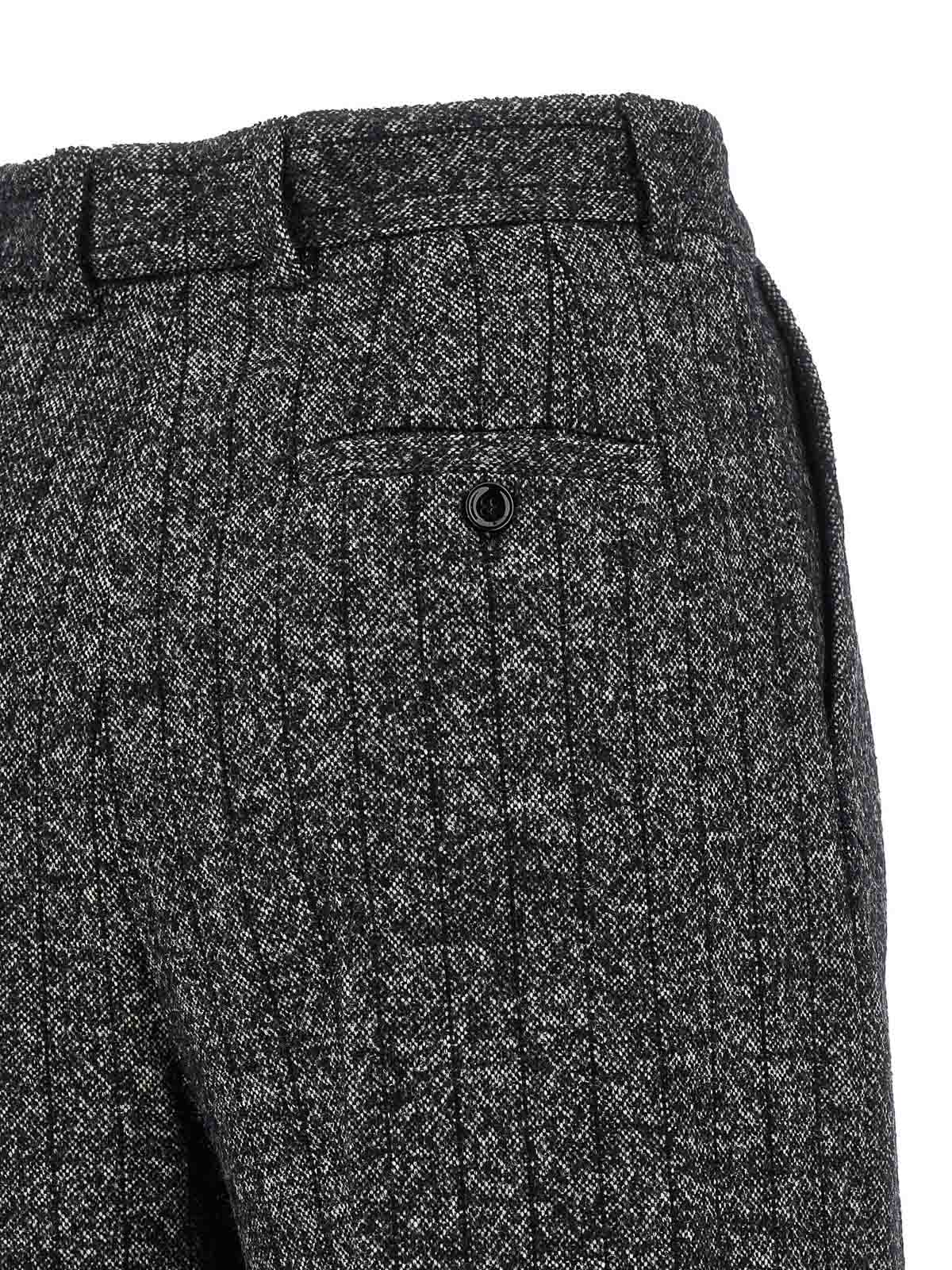 Dolce & Gabbana Striped Wool Pants In White