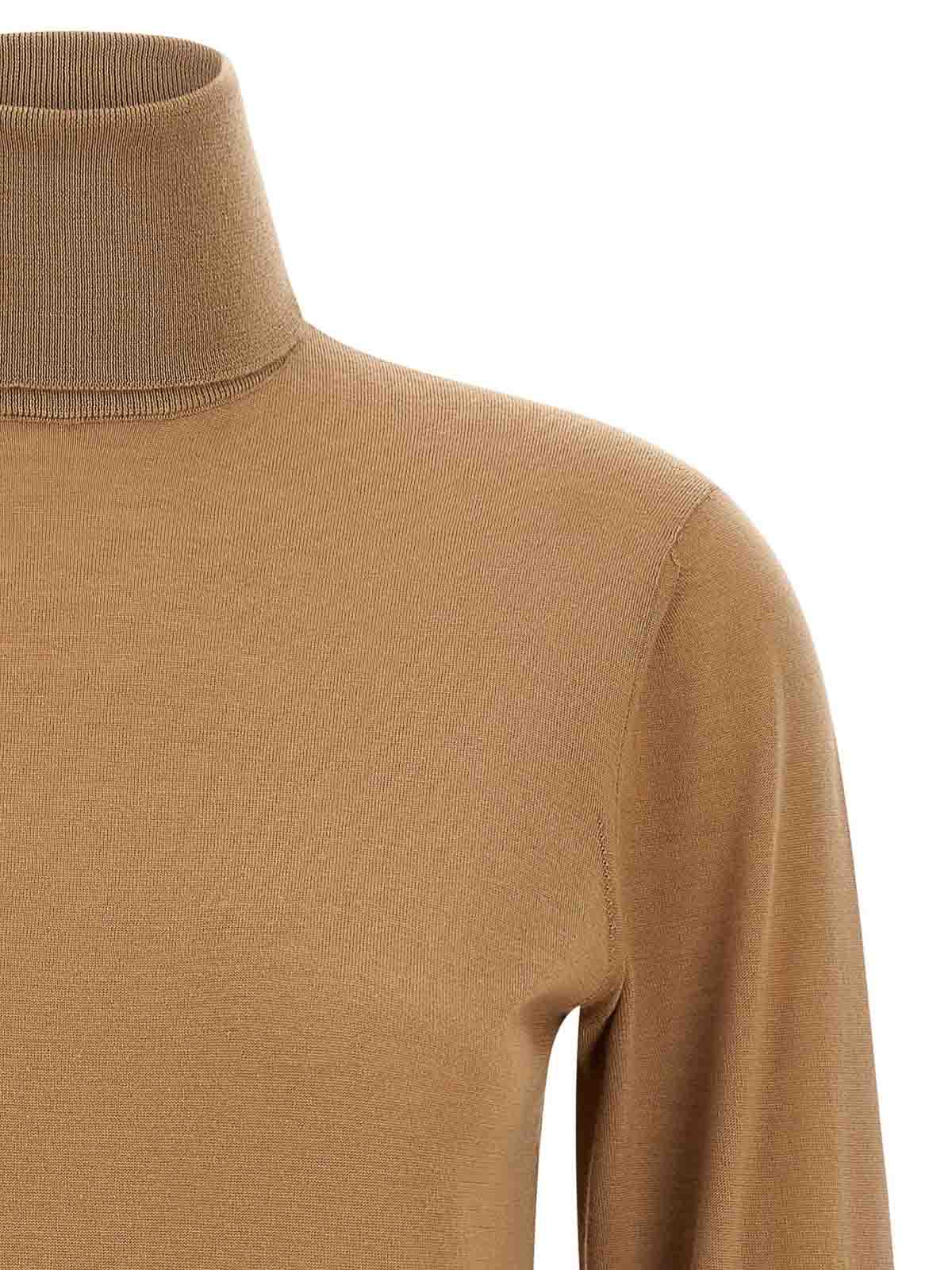 Dolce & Gabbana Cashmere Turtleneck Sweater Sweaters And Cardigans Beige In Brown
