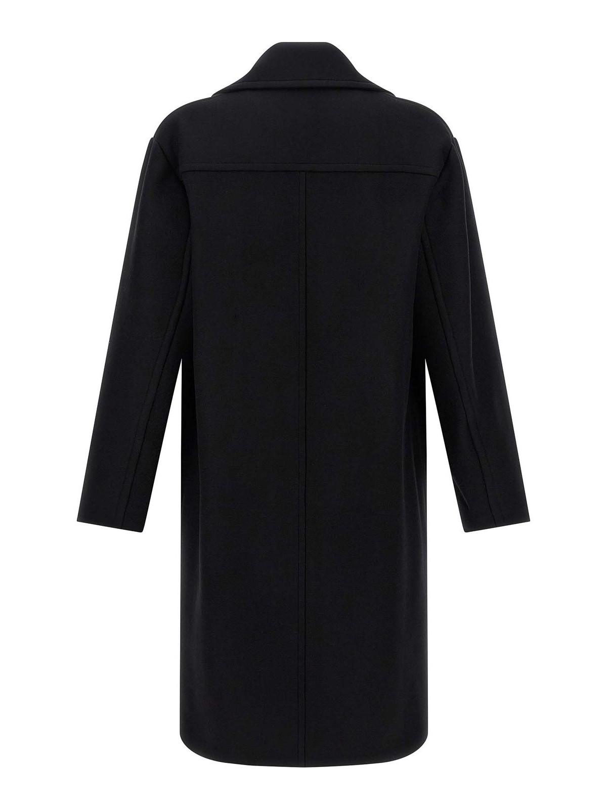 Dries Van Noten Racos 2216 M.w. Wool Double Breasted Coat In Black