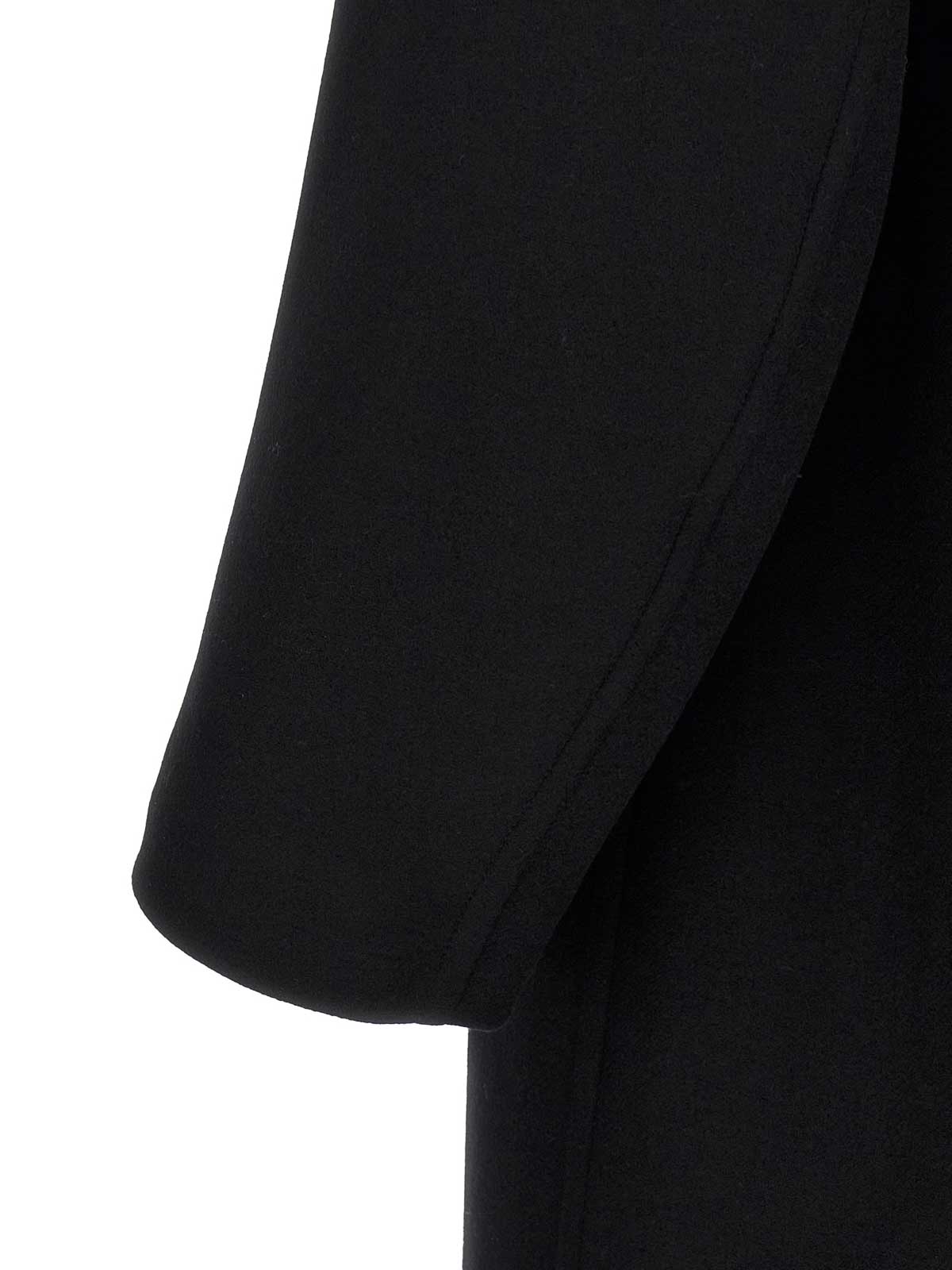 Dries Van Noten Racos 2216 M.w. Wool Double Breasted Coat In Black