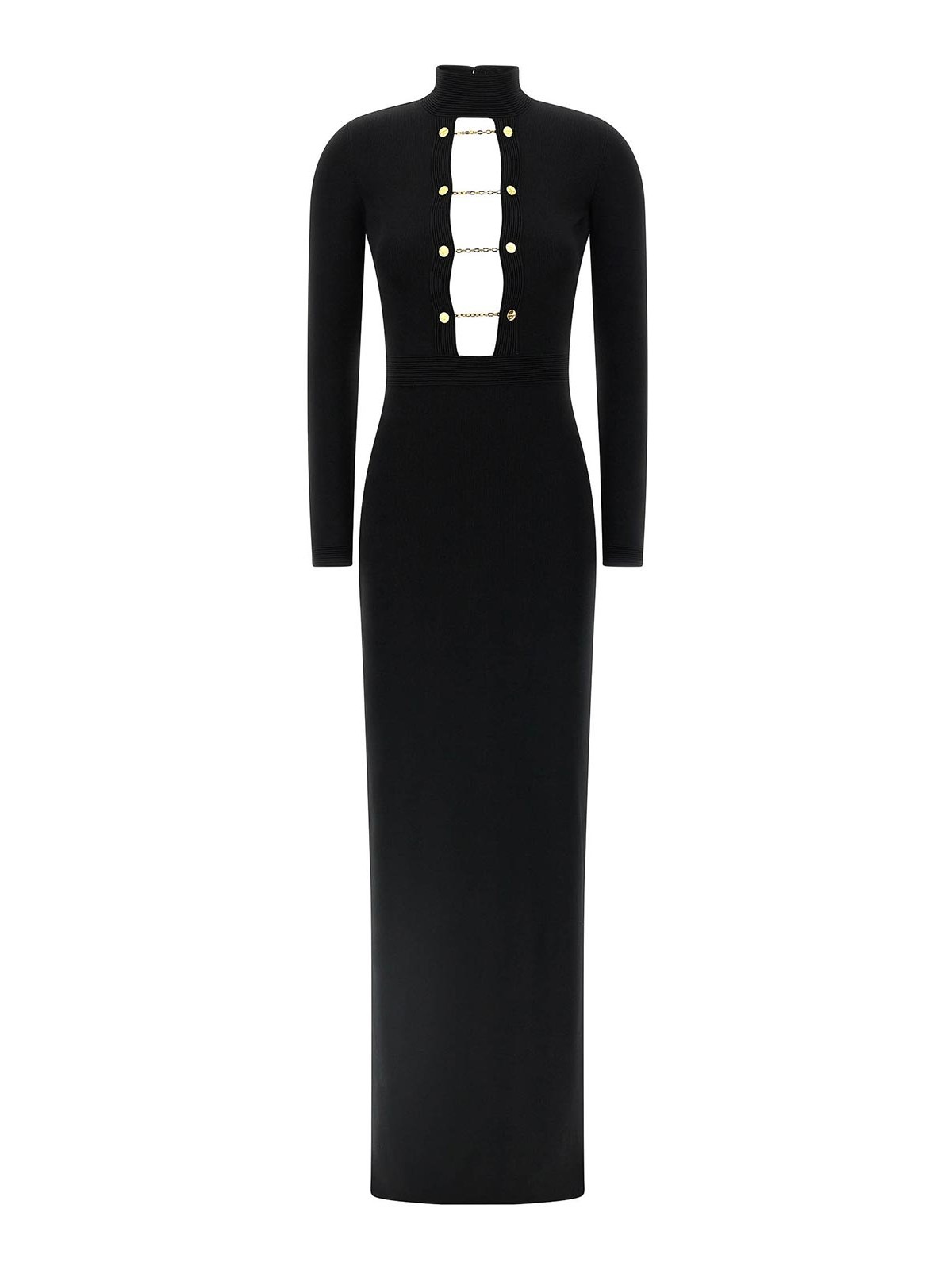 Elisabetta Franchi Open-back Maxi Dress In Black