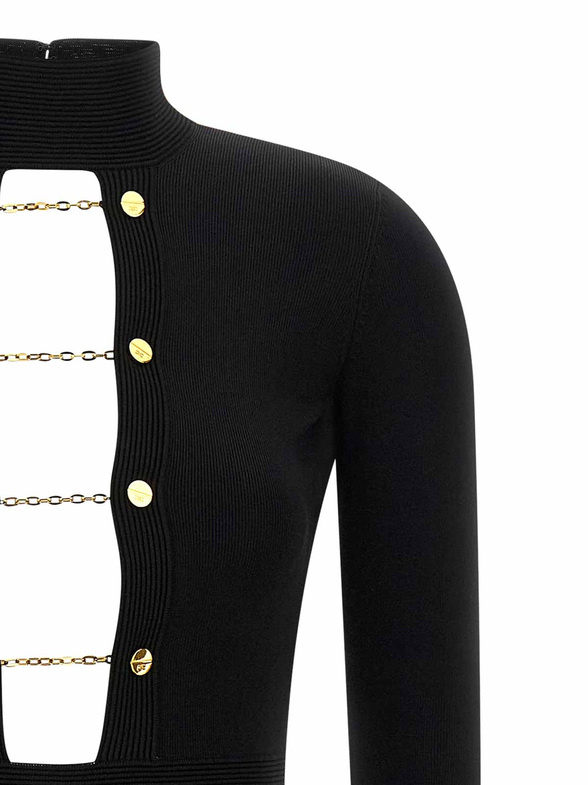 Elisabetta Franchi Open-back Maxi Dress In Black