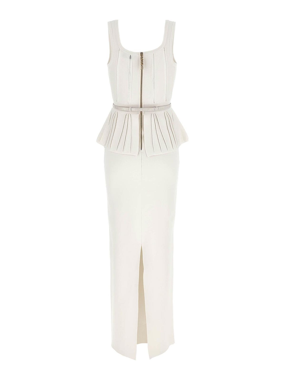 Elisabetta Franchi Red Carpet Eyelet-embellished Maxi Dress In White
