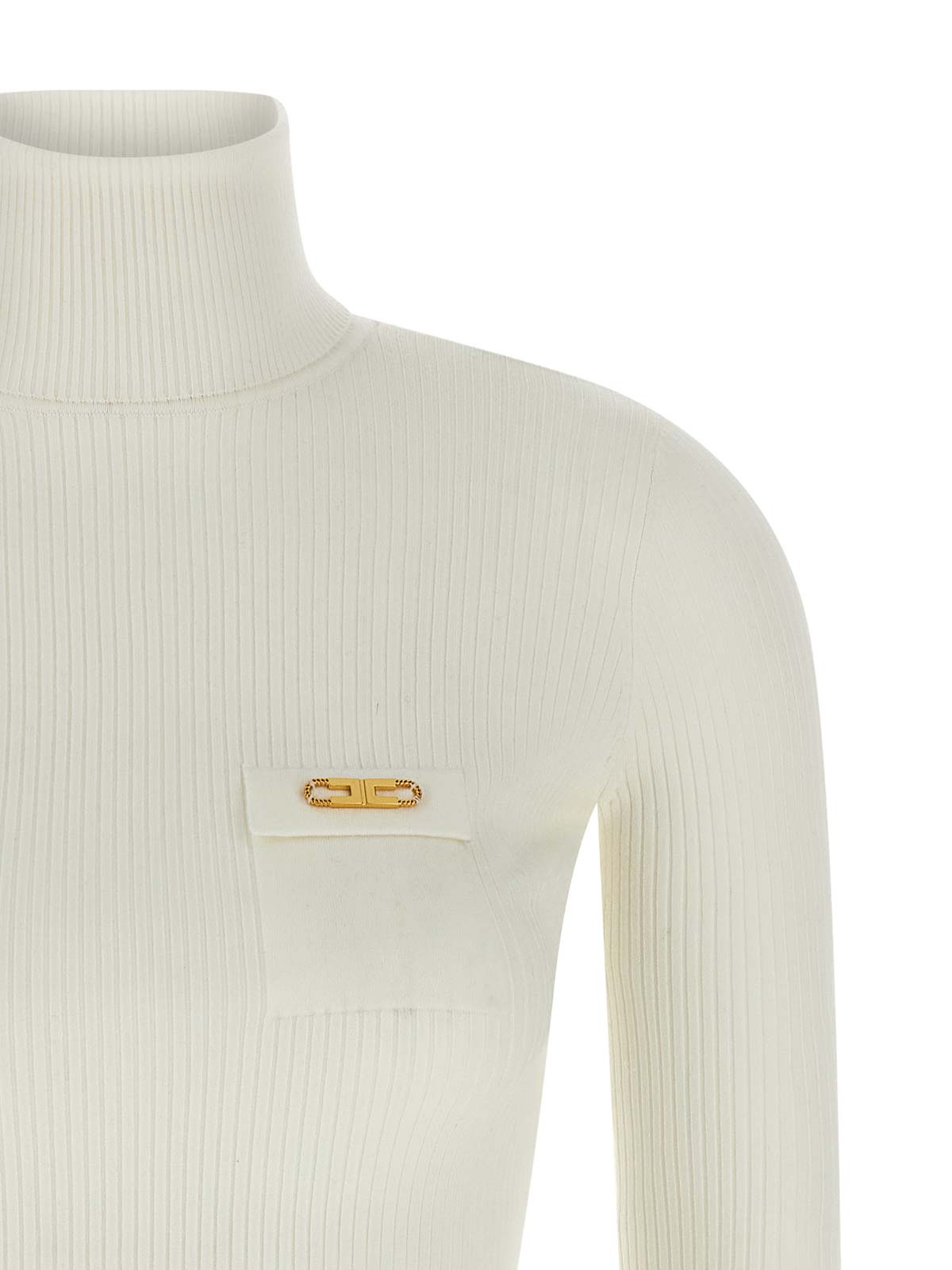 Elisabetta Franchi Ribbed Turtleneck Sweater In Pattern