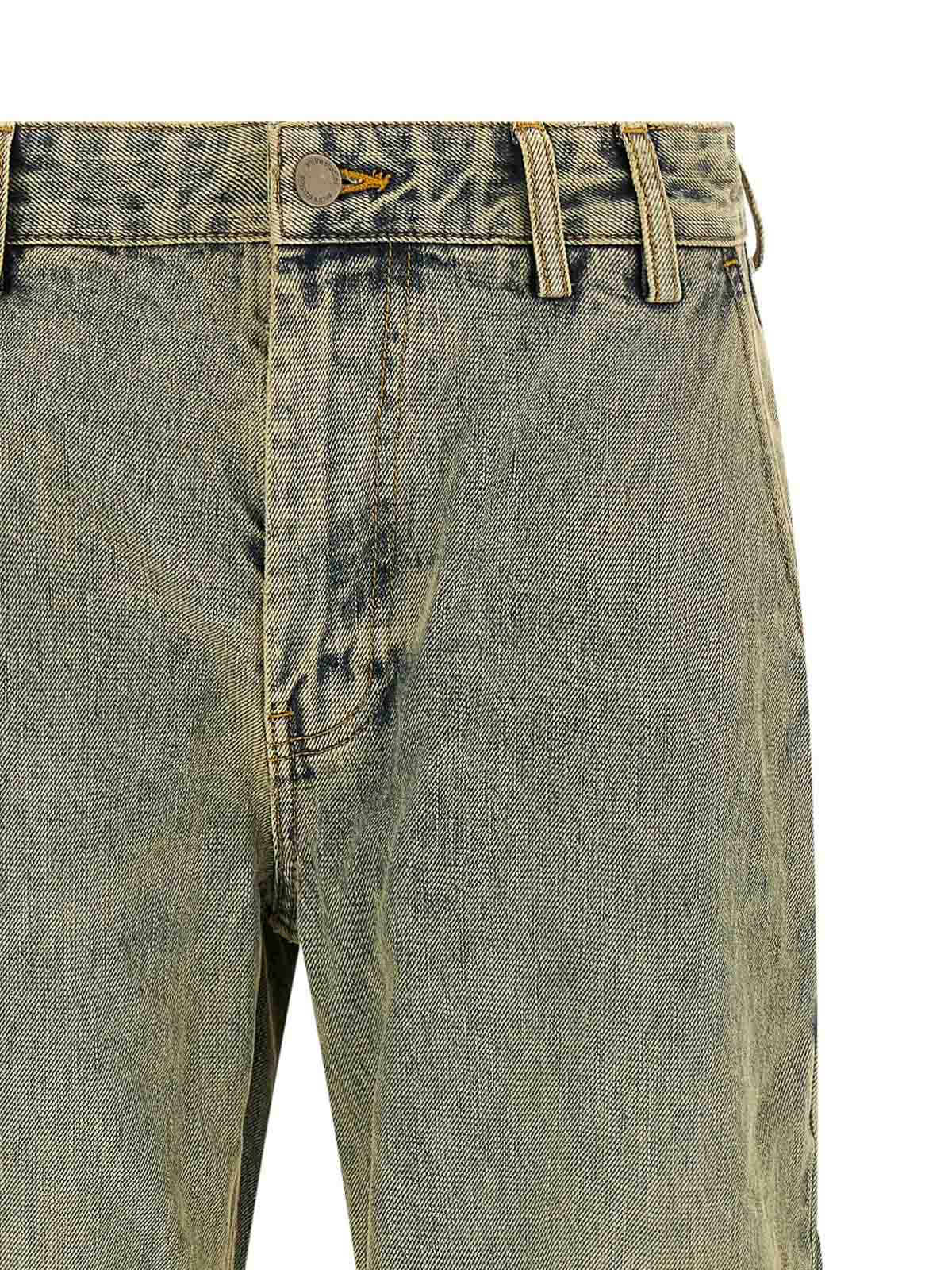 Entire Studios Cuff Surface Wave Jeans Yellow In Green