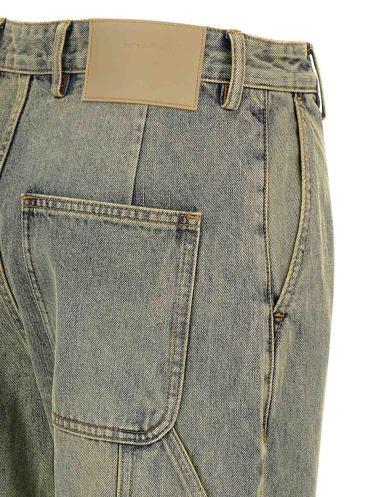 Entire Studios Cuff Surface Wave Jeans Yellow In Green