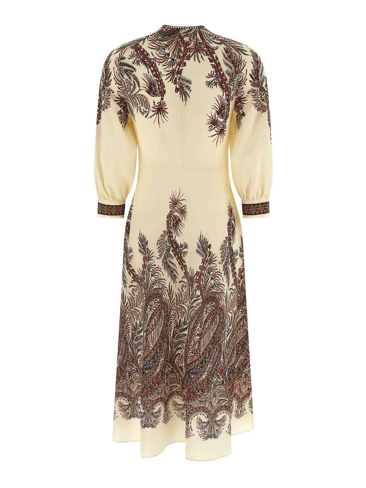 Etro Paisley Print Midi Dress With Button Details In Multi