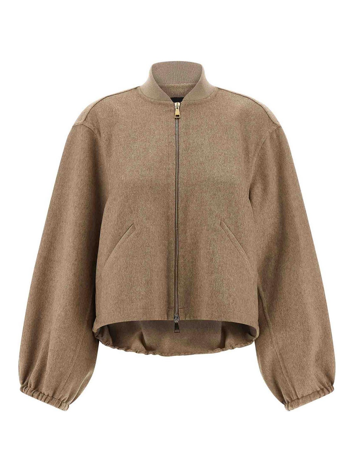 Fabiana Filippi Cashmere Bomber Jacket In Sand