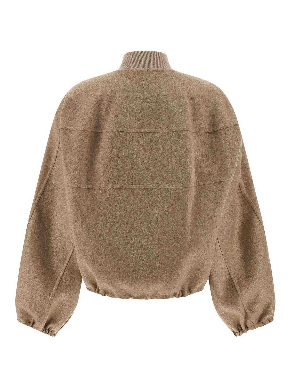 Fabiana Filippi Cashmere Bomber Jacket Puffer Jackets Beige In Brown