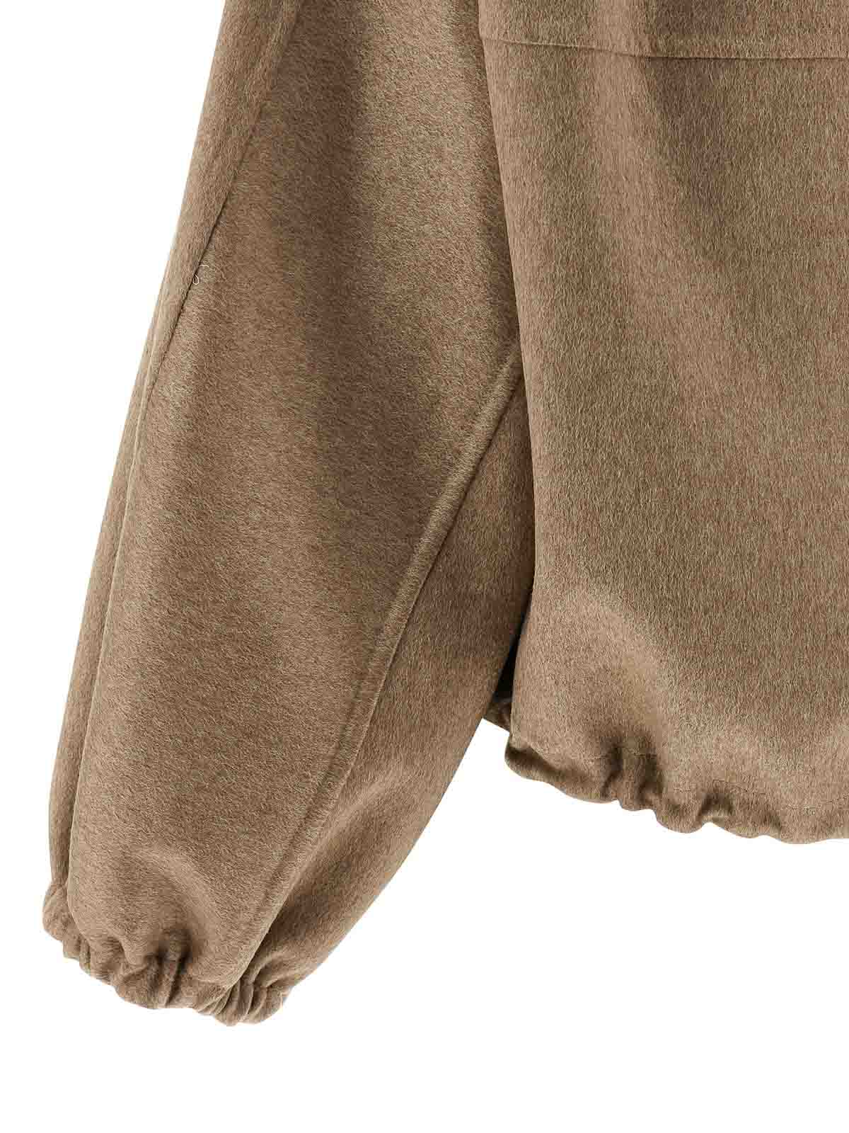 Fabiana Filippi Cashmere Bomber Jacket Puffer Jackets Beige In Brown