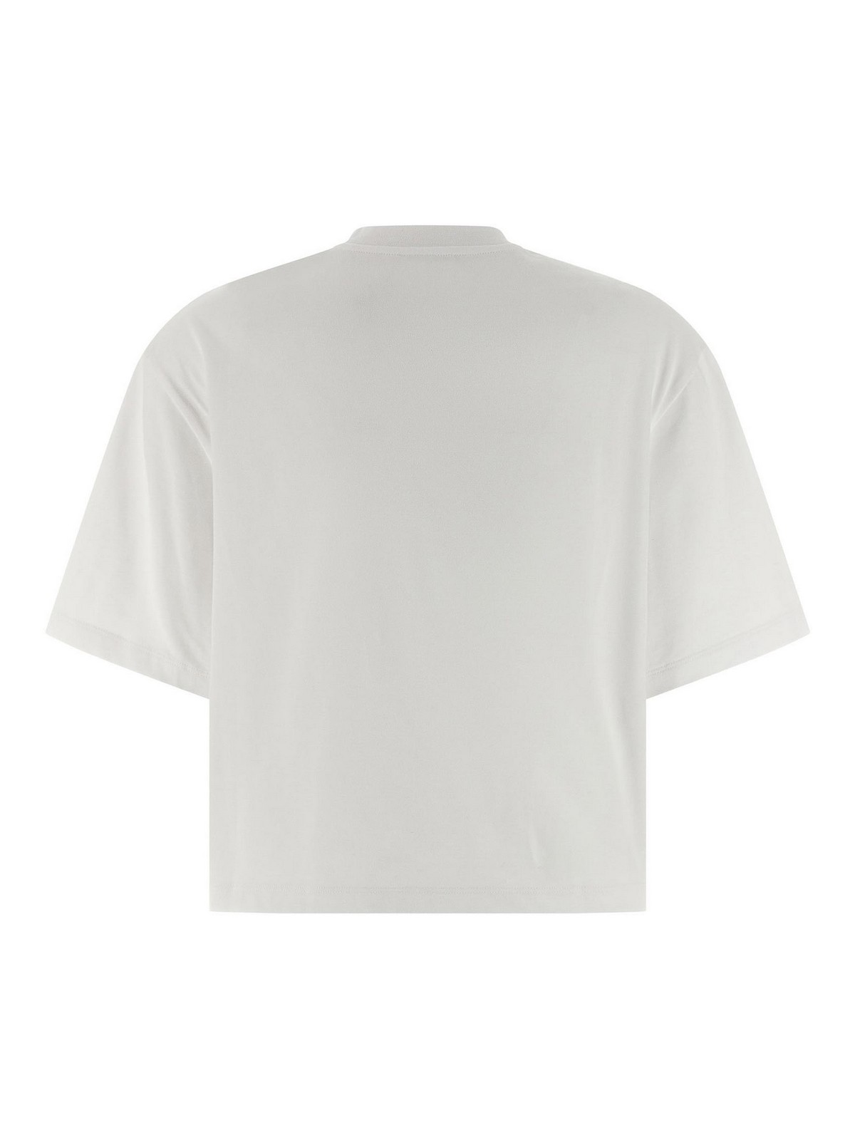 Ferragamo T-shirt With Floral Detail And Tassels In White