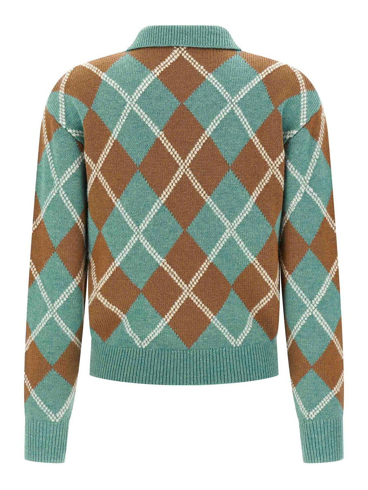 Guest In Residence Argyle-pattern Wool-cashmere Polo Shirt In Blue
