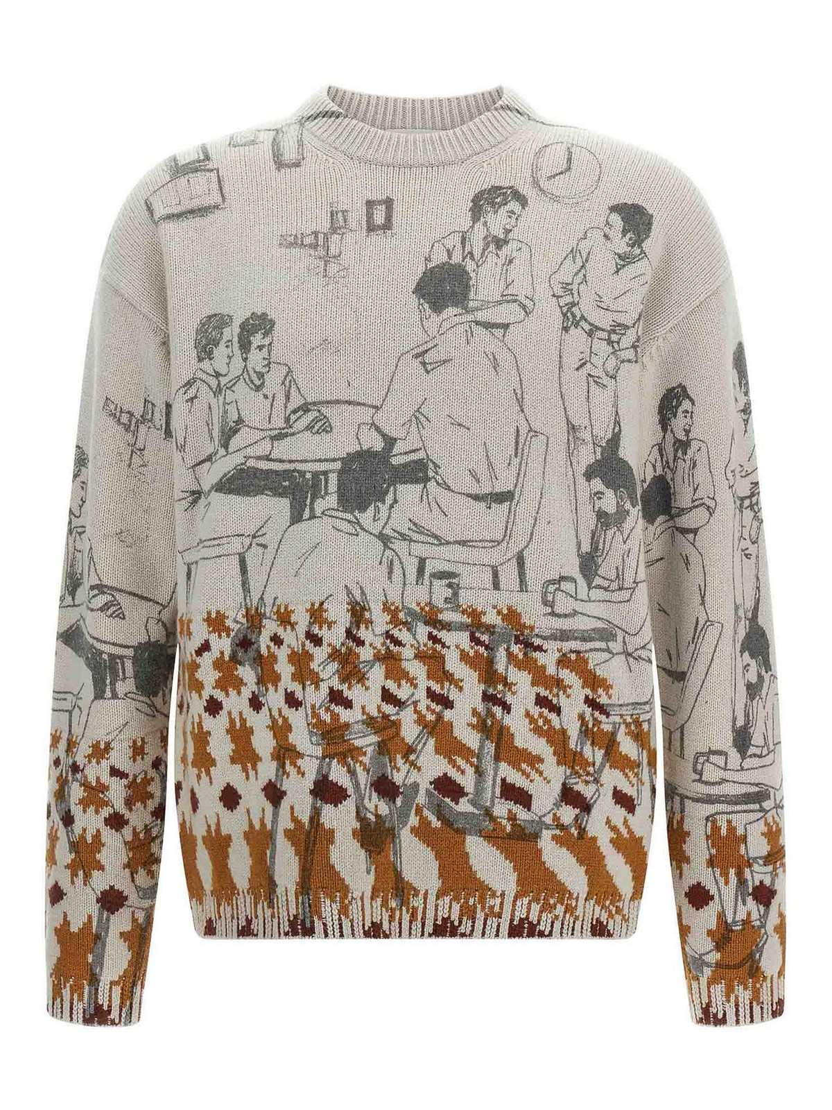 Jw Anderson Jacquard Pattern Sweater In Gray