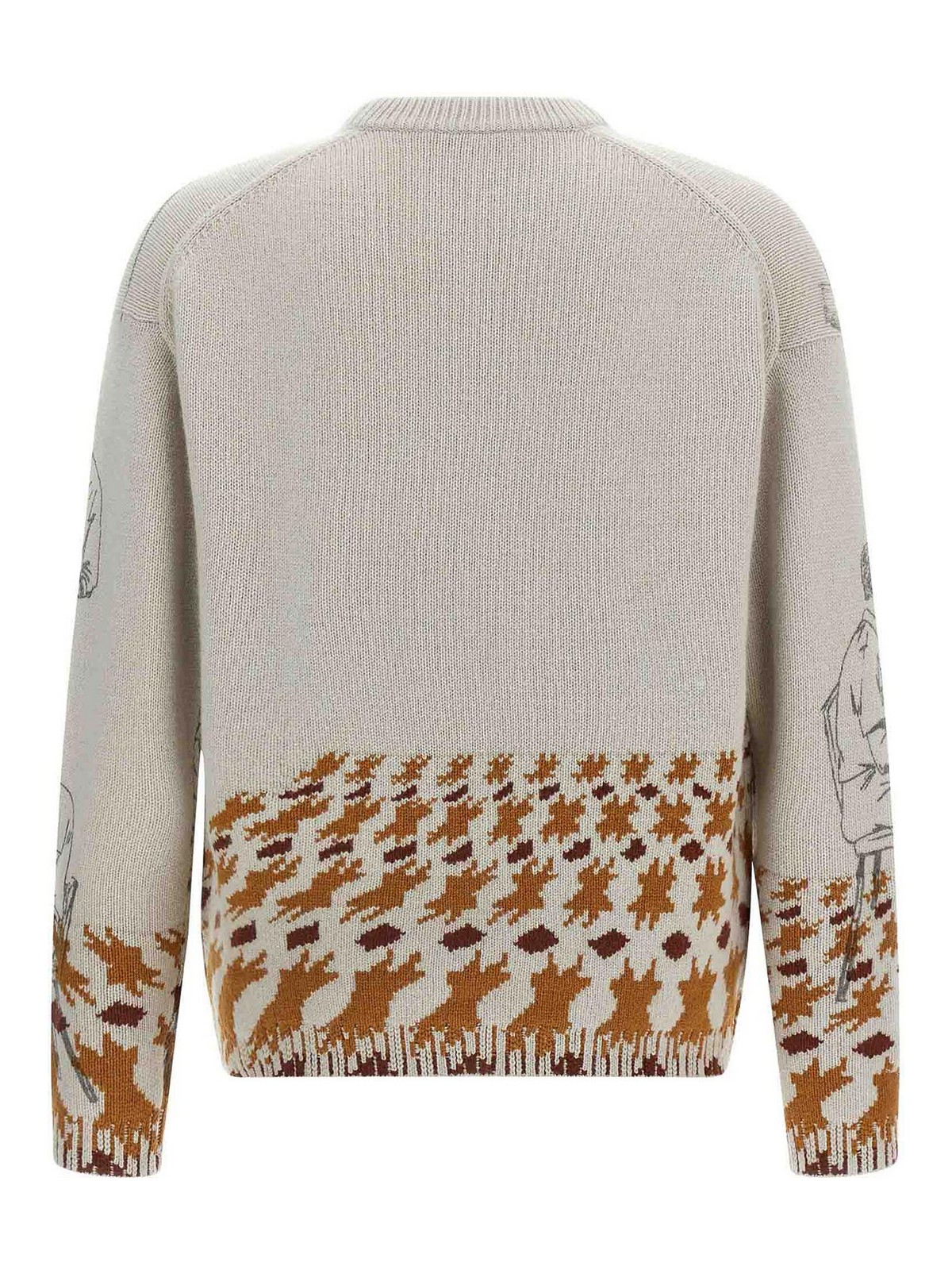 Jw Anderson Jacquard Pattern Sweater Sweaters And Cardigans Gray In Brown
