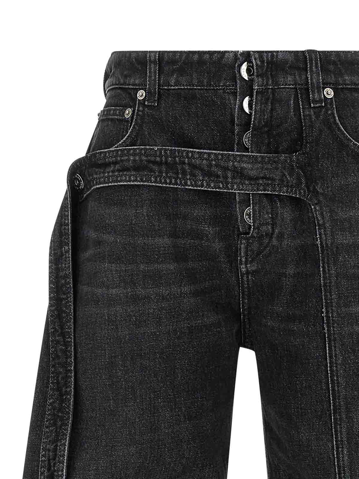Jean Paul Gaultier High Rise Wide Leg Trousers With Belt Loops In Black