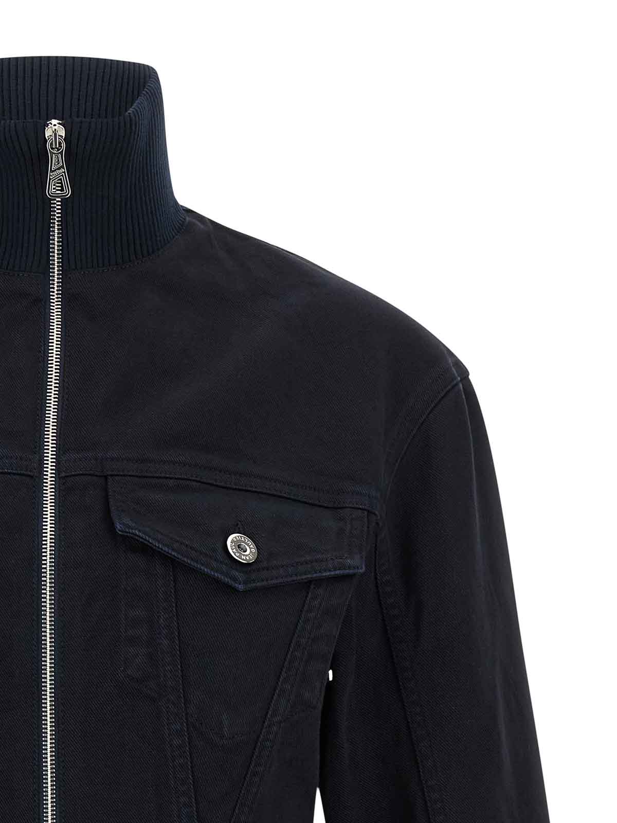 Jean Paul Gaultier The Slit Denim Puffer Jackets Blue In Black