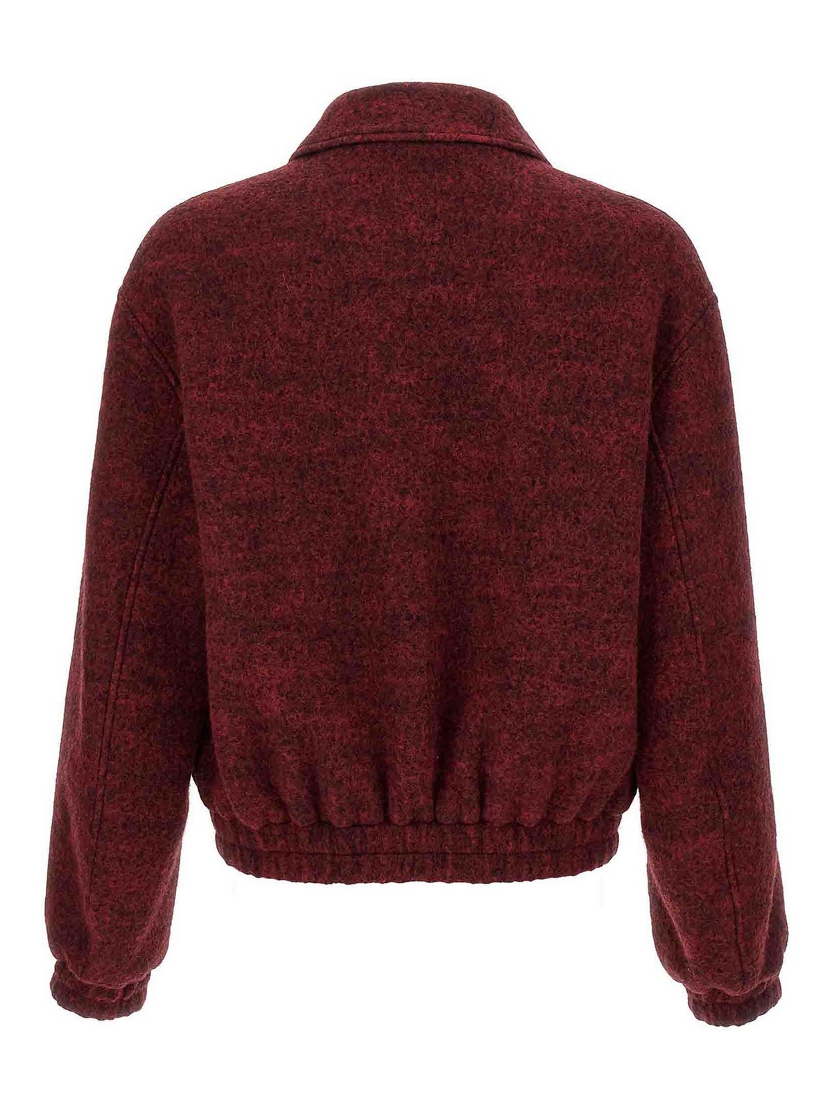 Jil Sander Mlange Wool Bomber Jacket In Burgundy