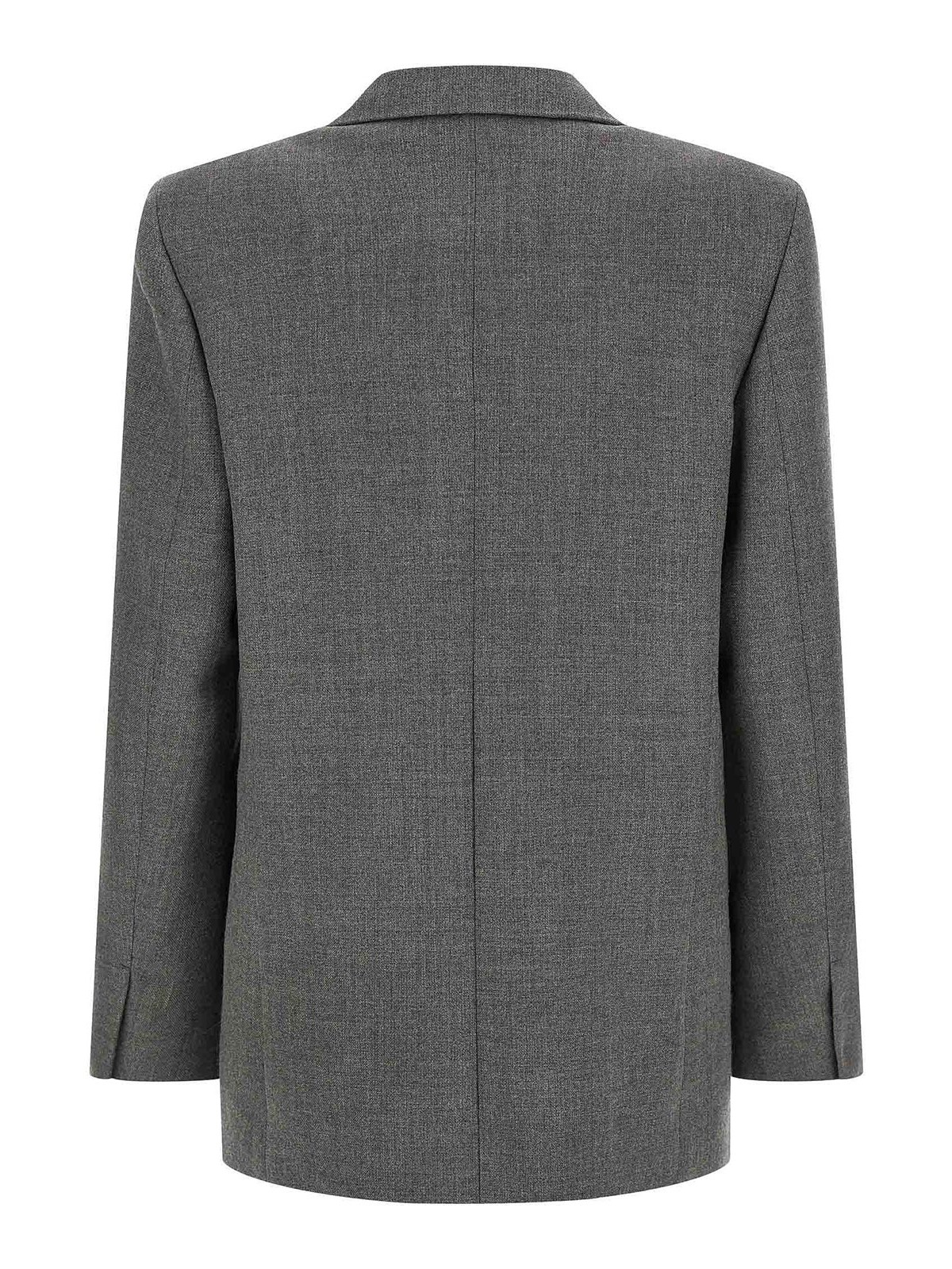 Jil Sander Double-breasted Textured Wool Blazer With Flap Pockets In Gray