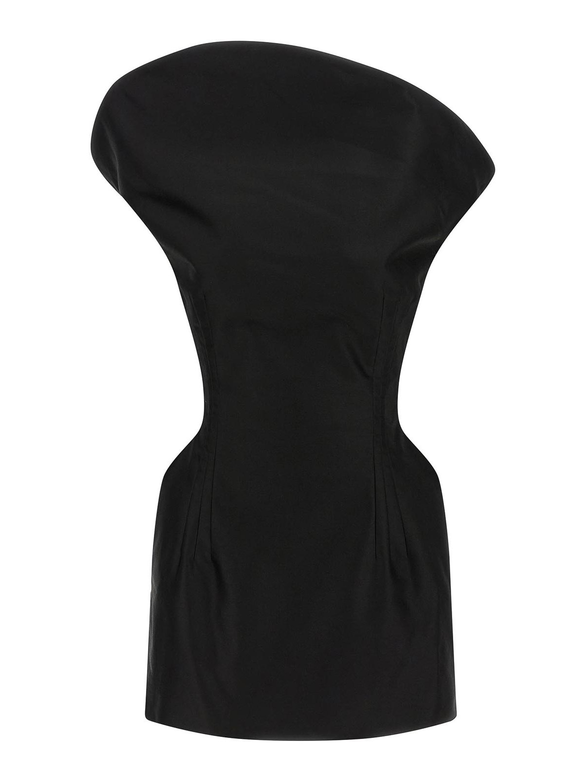 Magda Butrym One Shoulder Fitted Sleeveless Dress In Black