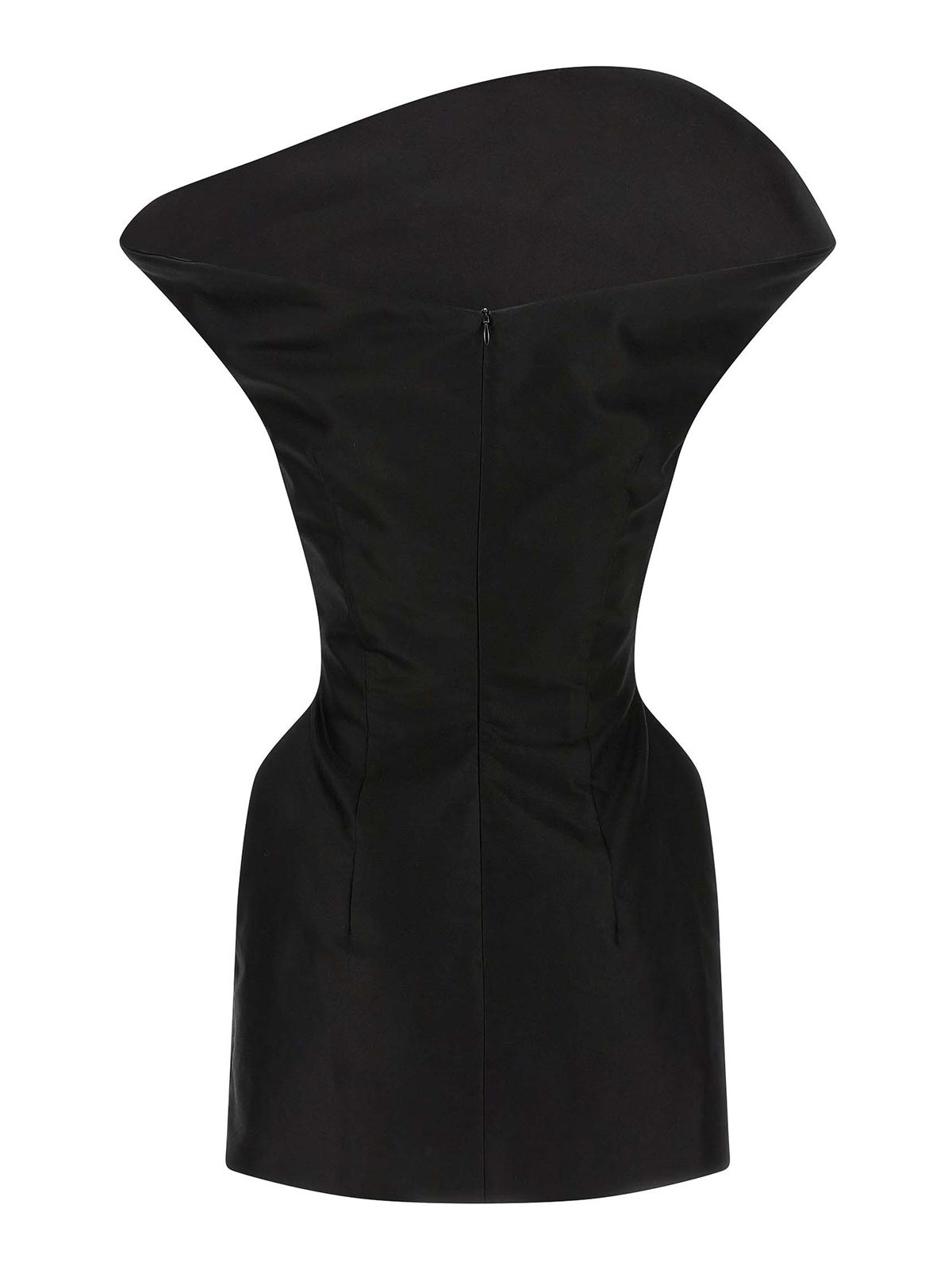 Magda Butrym One Shoulder Fitted Sleeveless Dress In Black