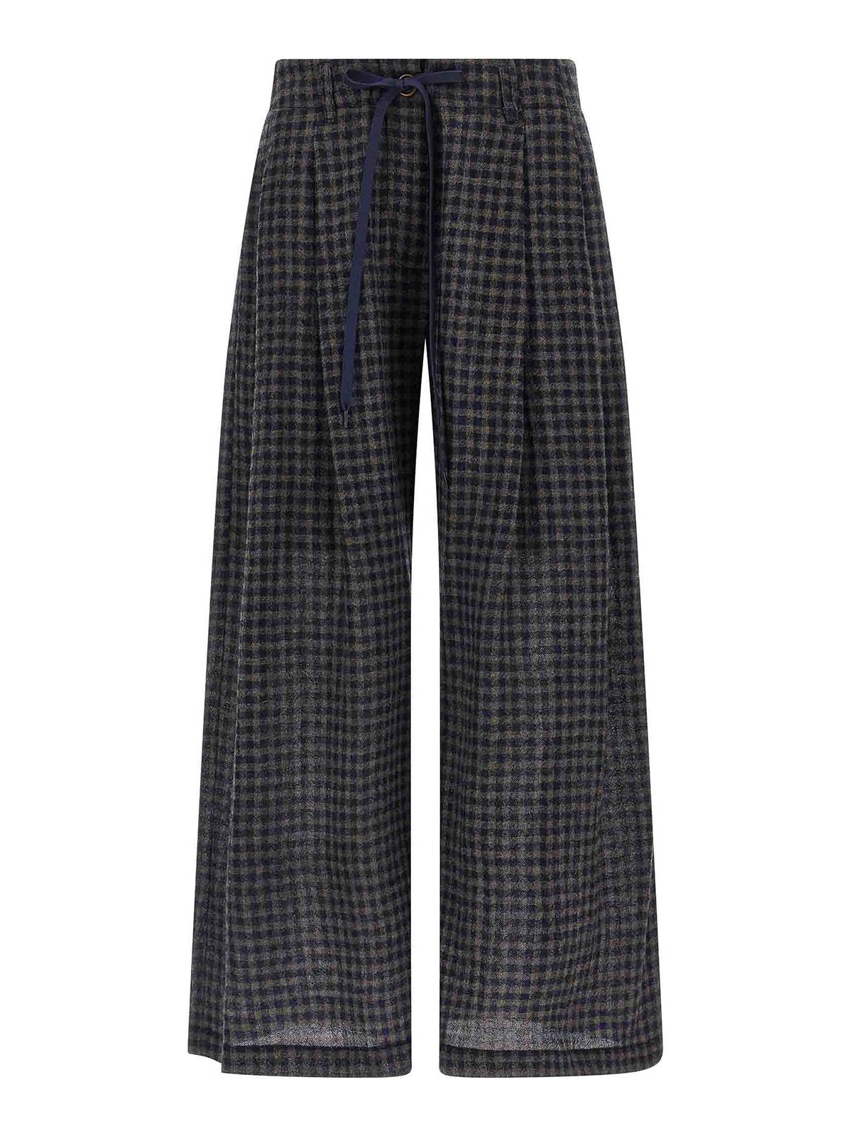 Jejia Antoine Vichy-pattern Drawstring Trousers In Black