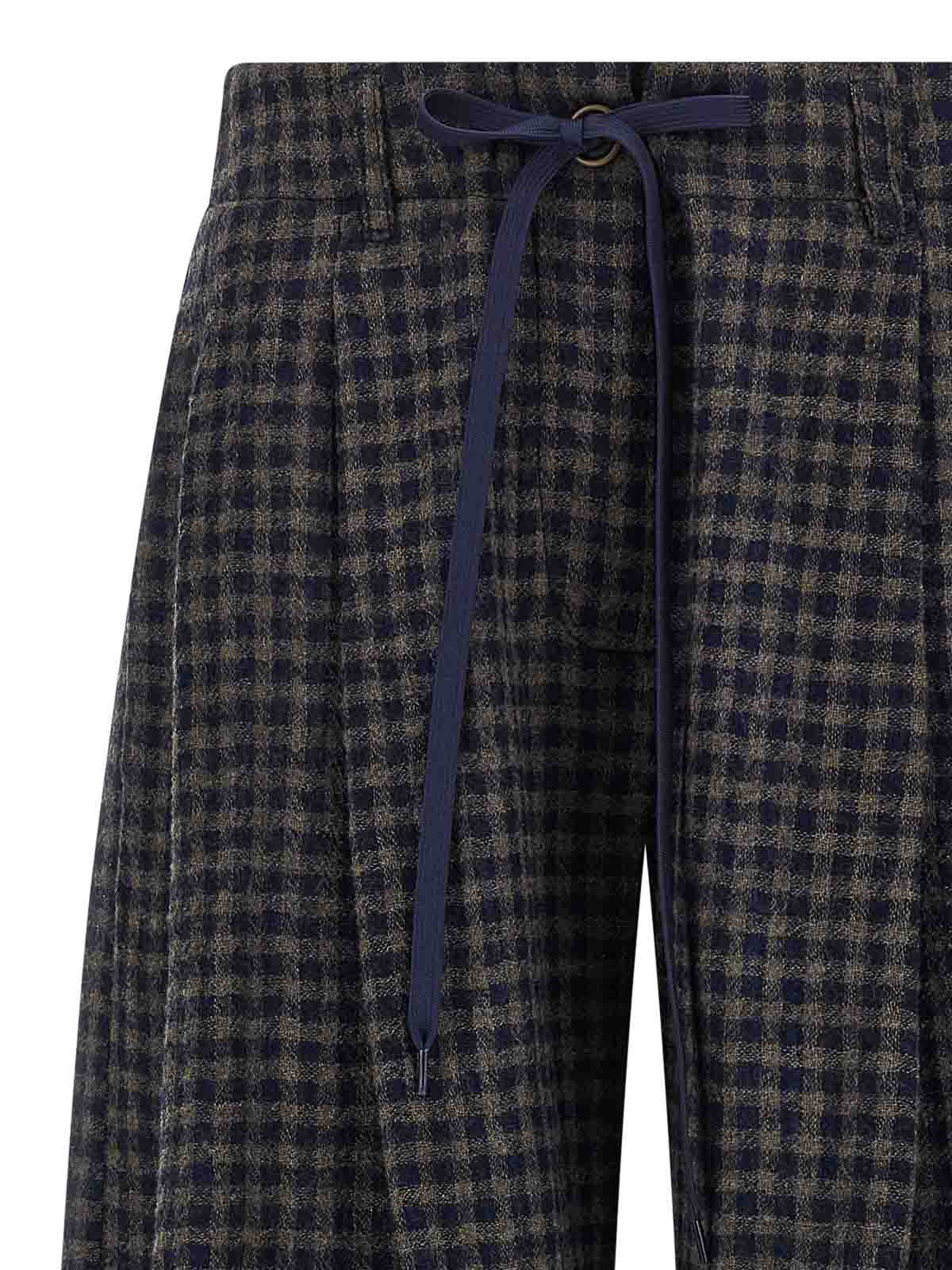 Jejia Antoine Vichy-pattern Drawstring Trousers In Black
