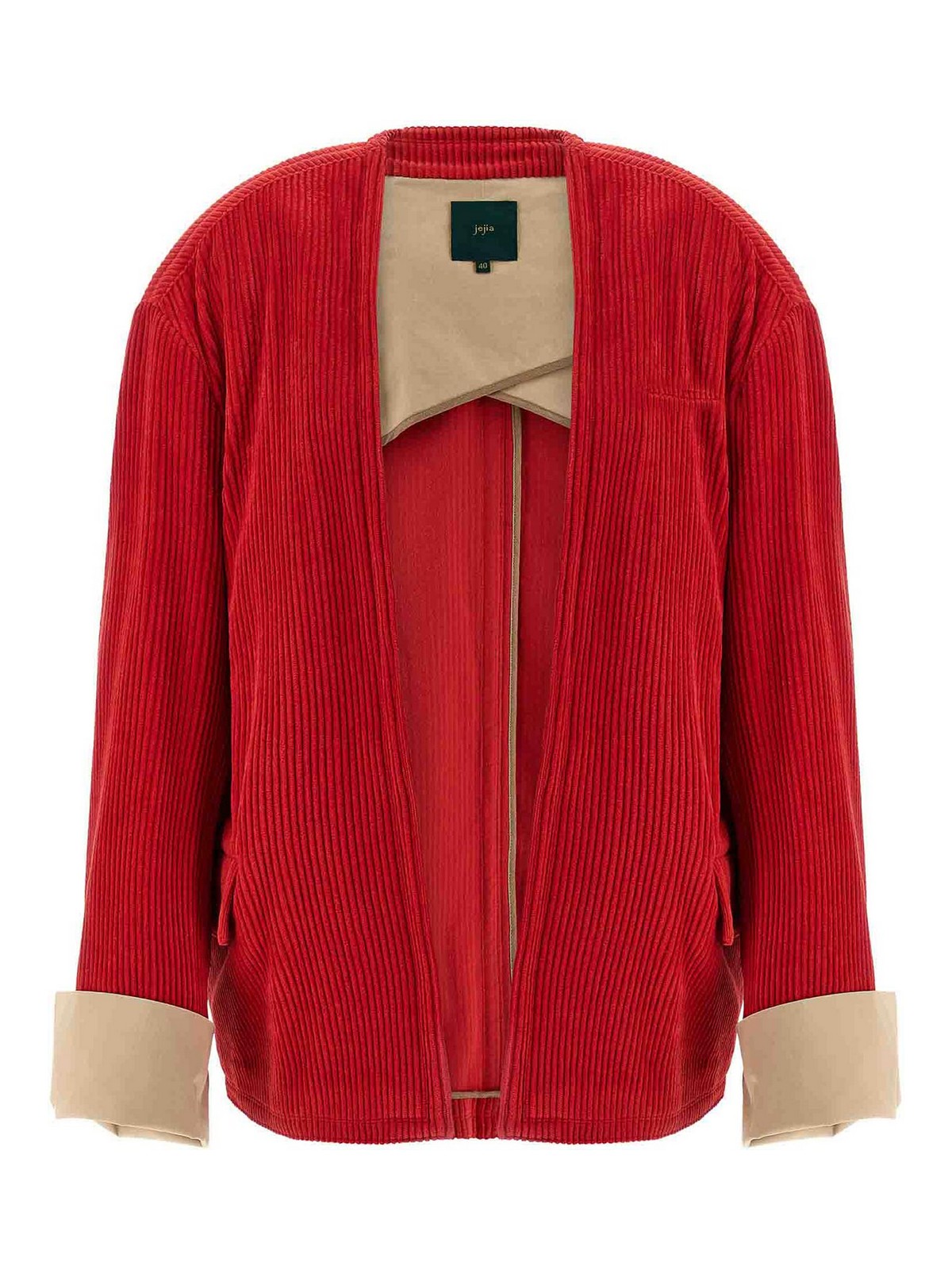 Jejia Corduroy Open-front Jacket In Red