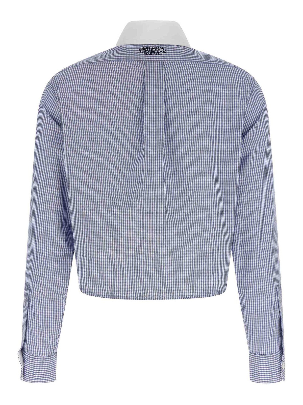 Marc Jacobs Cropped Shirt With Contrast Collar And Cuffs In Blue