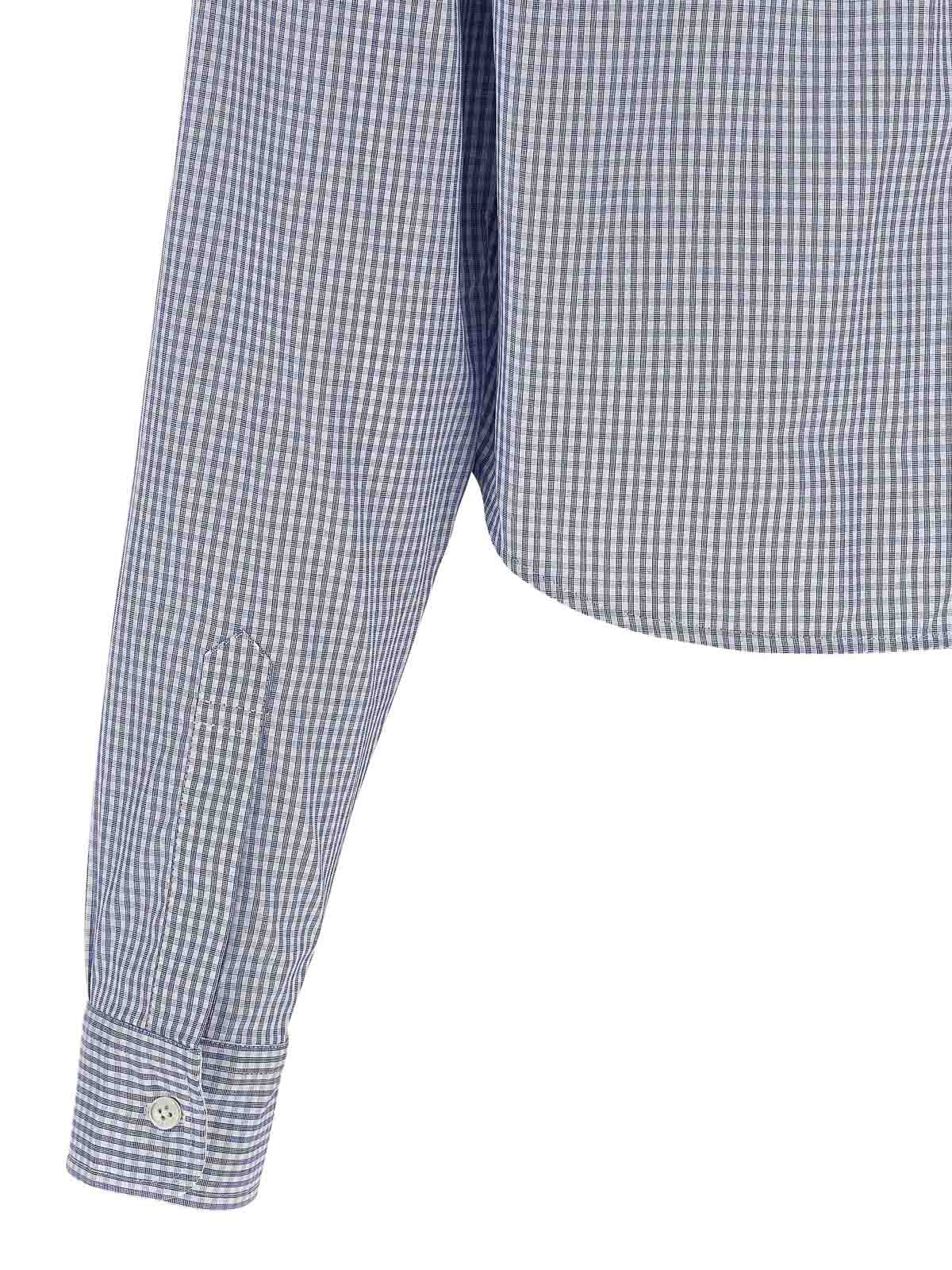 Marc Jacobs Cropped Shirt With Contrast Collar And Cuffs In Blue