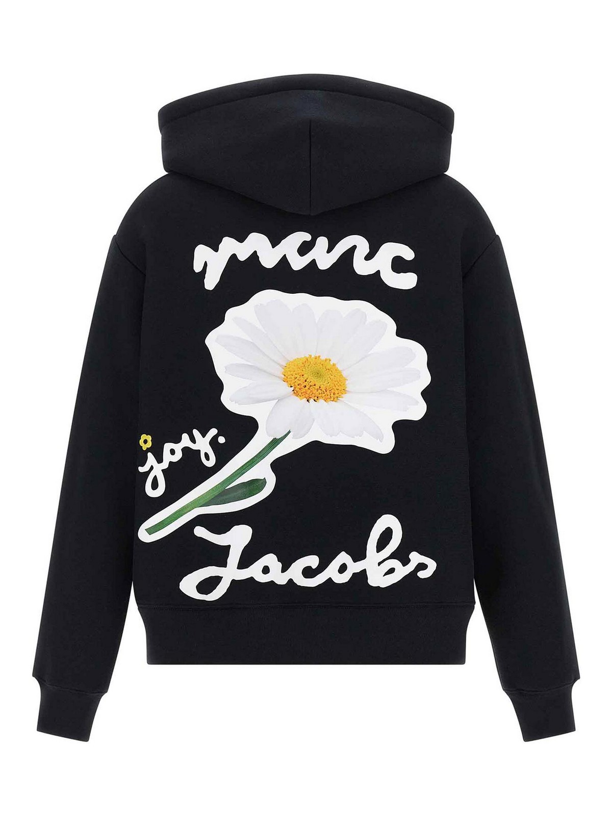Marc Jacobs Graphic Print Hoodie Front Pocket In Black