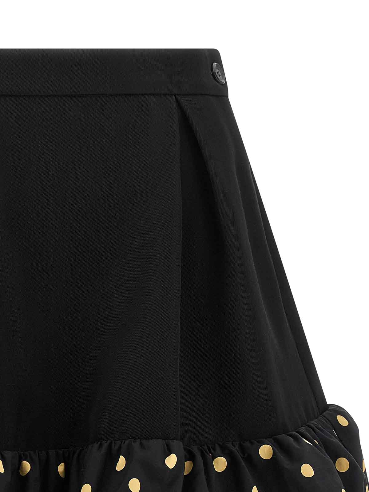 Moschino Polka Dots Wool Blend Diagonal Miniskirt In Black