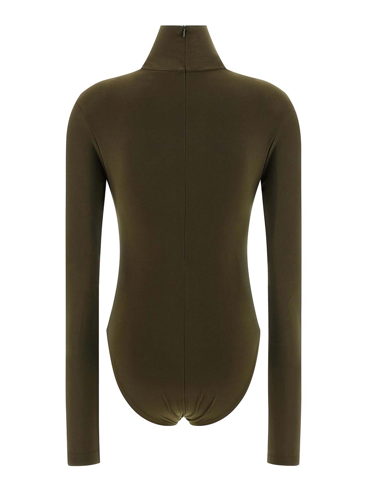 Norma Kamali High-neck Long-sleeved Bodysuit In Green