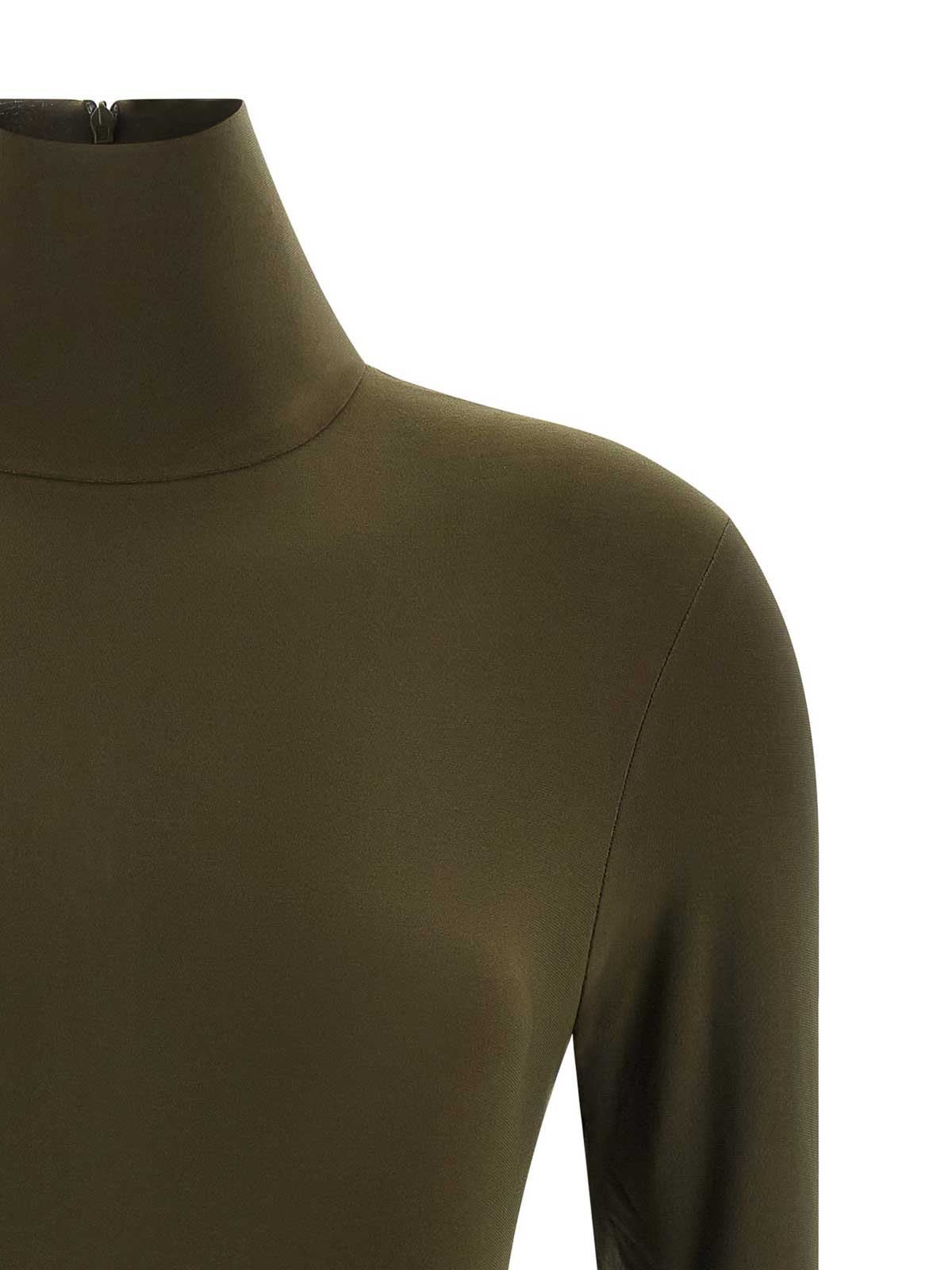Norma Kamali High-neck Long-sleeved Bodysuit In Green
