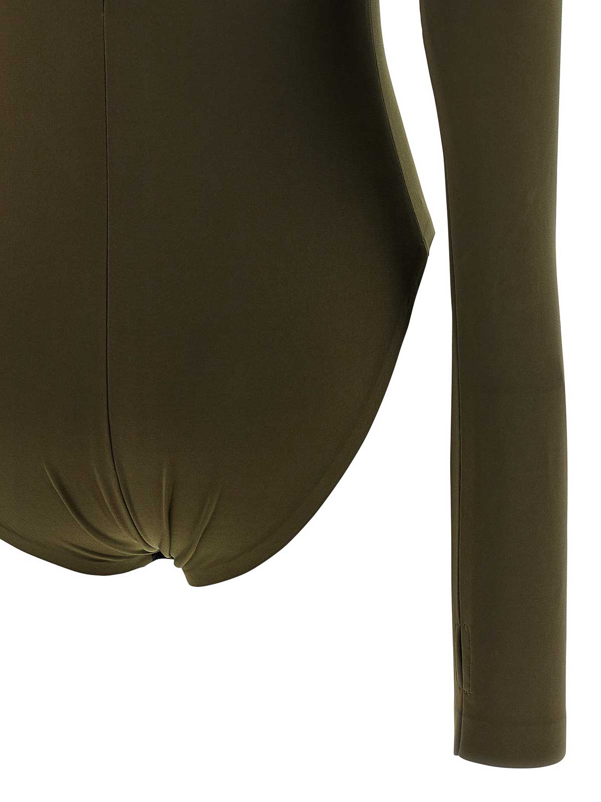 Norma Kamali High-neck Long-sleeved Bodysuit In Green
