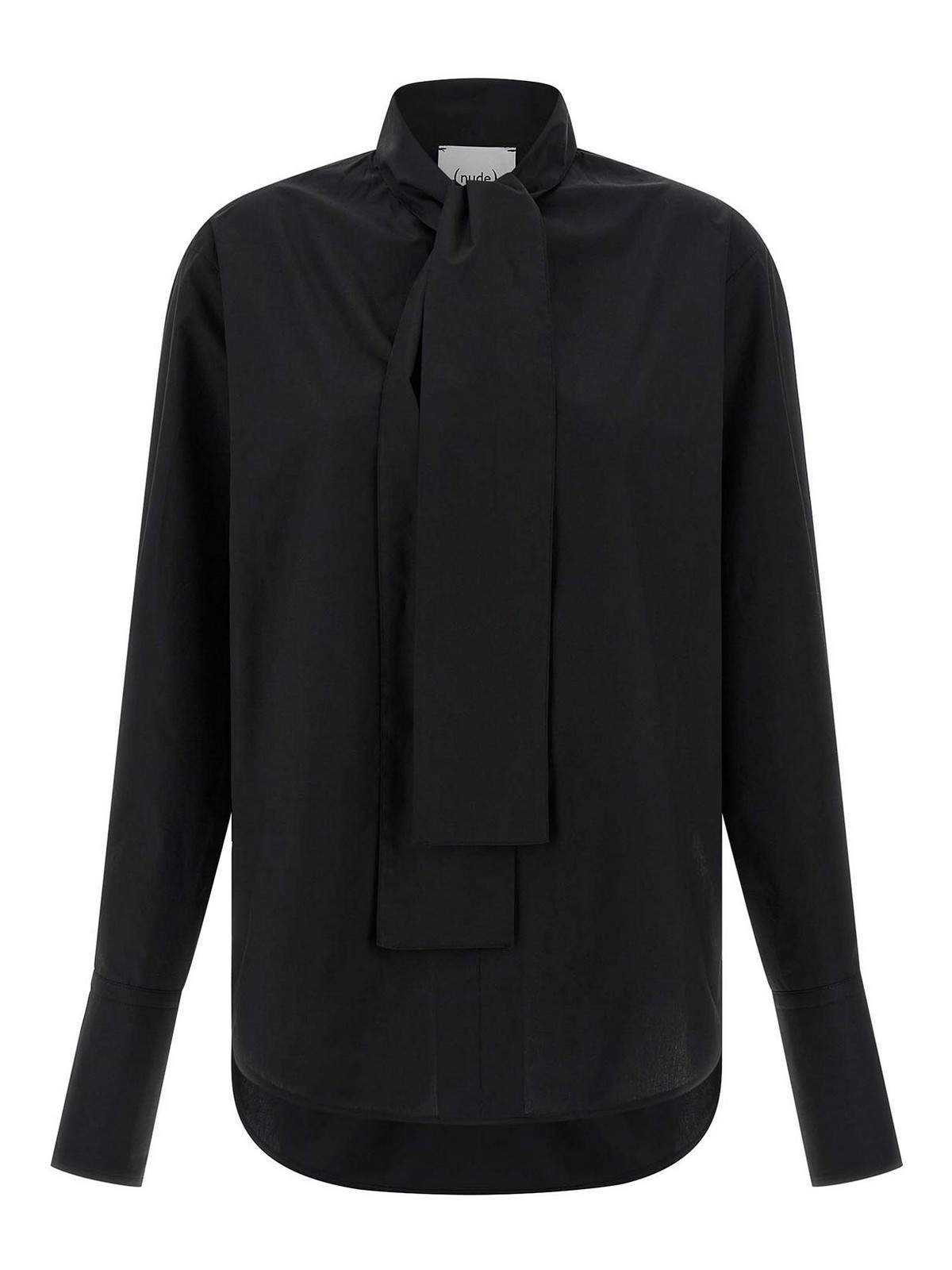 Nude Lavallire Collar Shirt In Black