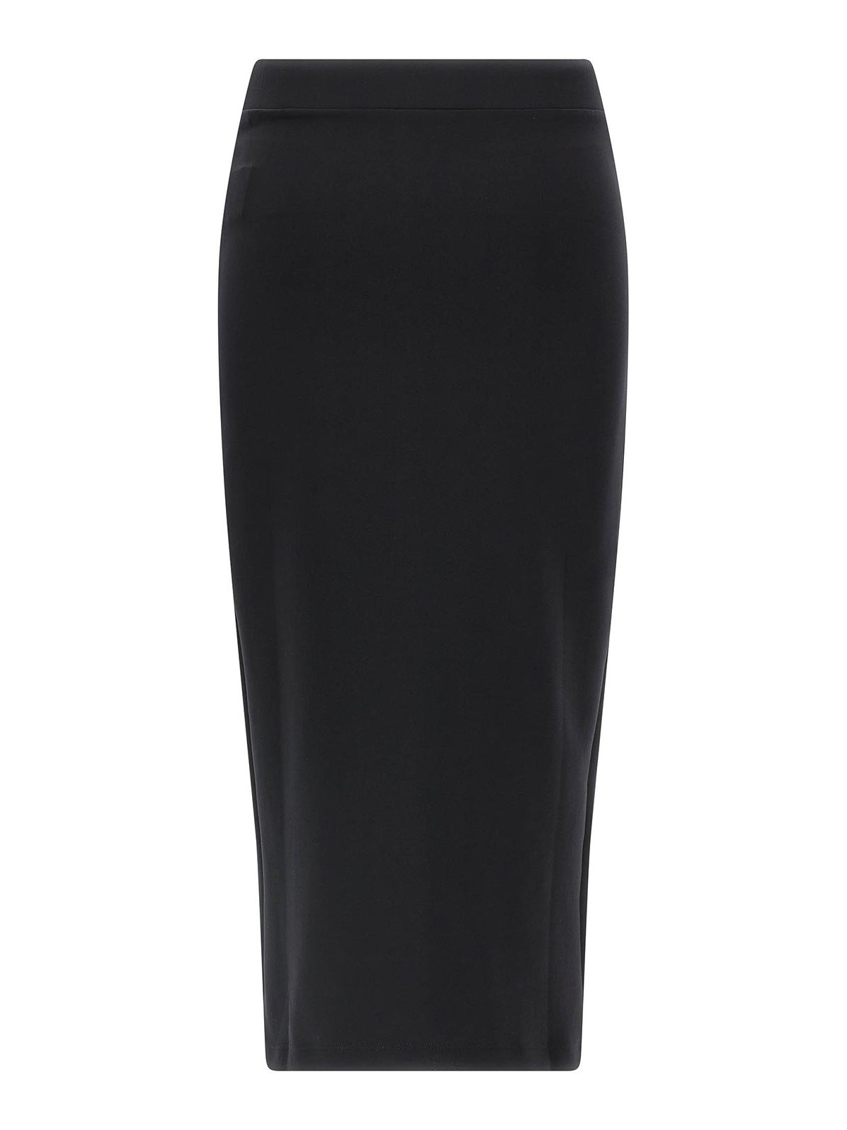 Off-white Fitted Midi Skirt In Stretch Technical Fabric With Front Logo Detail In Black
