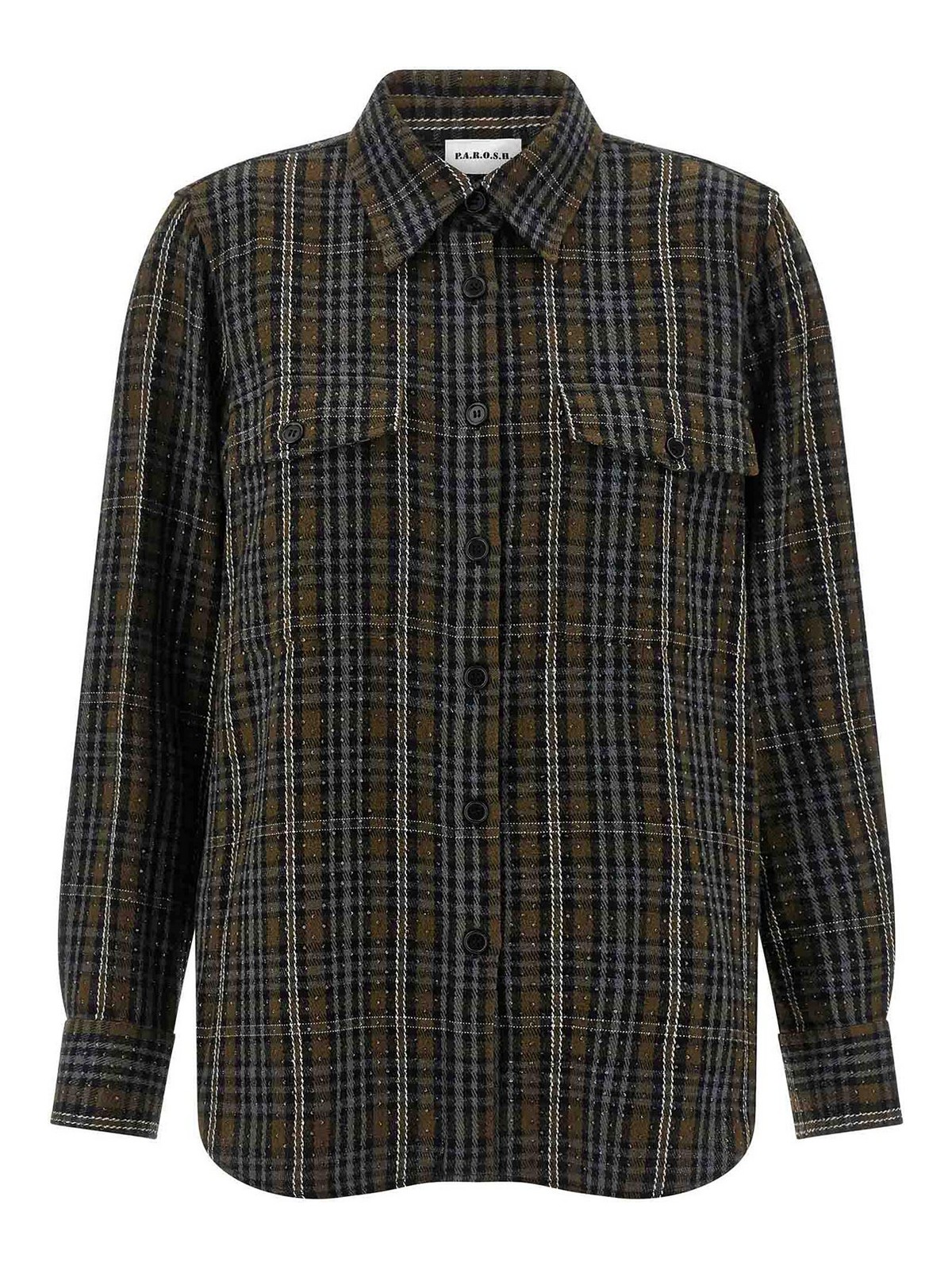 P.a.r.o.s.h Parosh Sequined Cotton Shirt In Brown