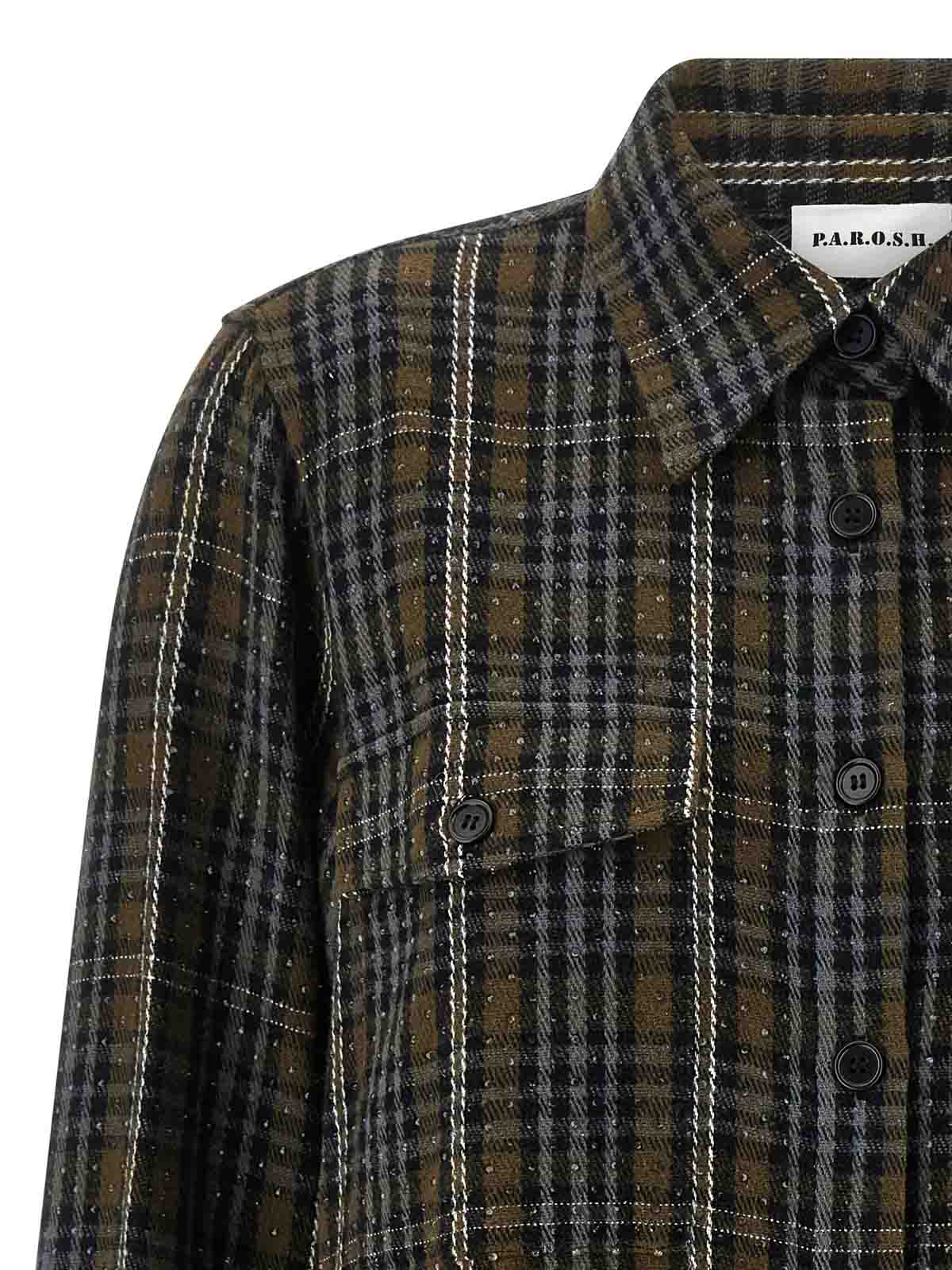 P.a.r.o.s.h Parosh Sequined Cotton Shirt In Brown