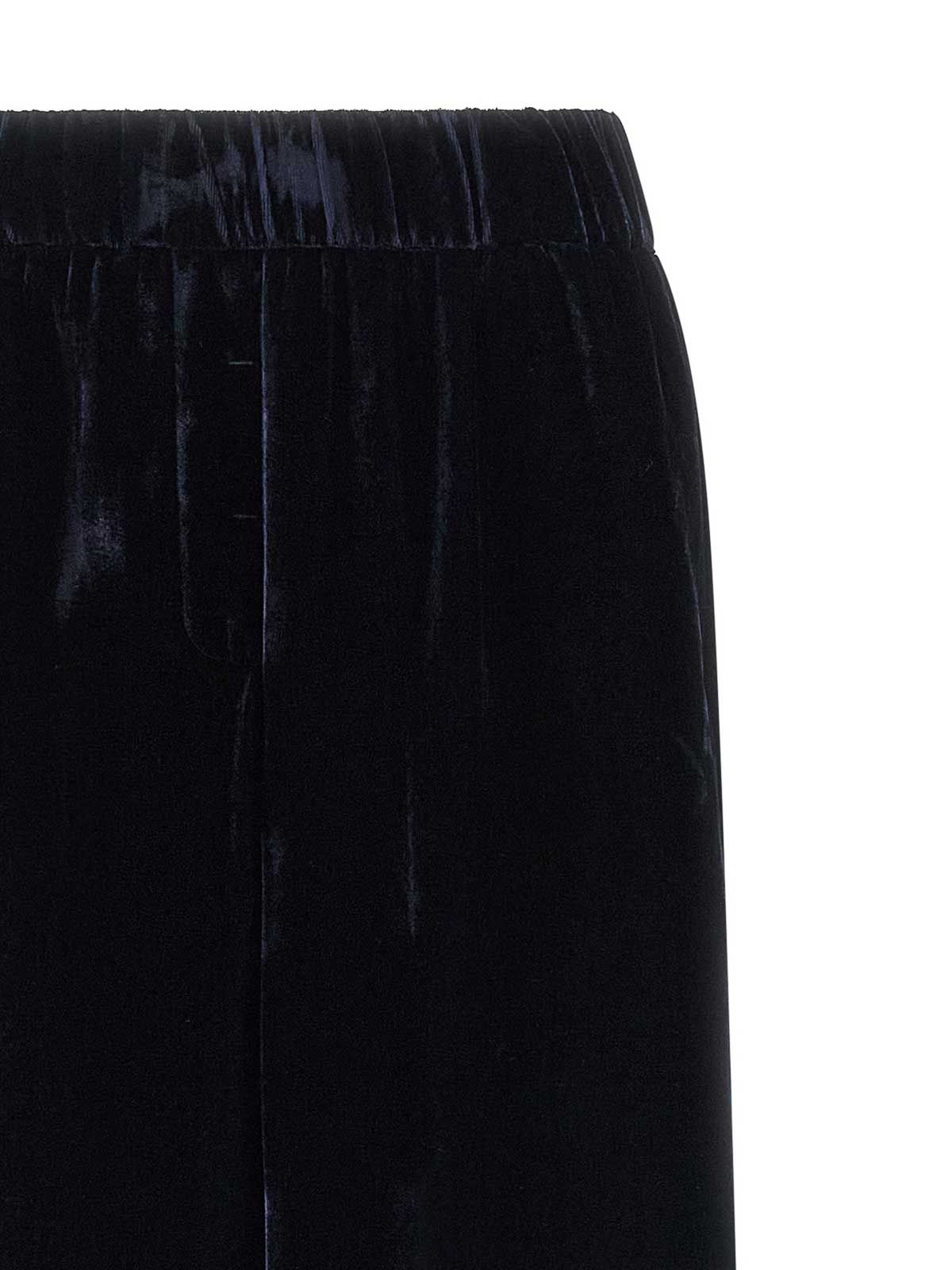 Peserico Soft Touch Velvet Trousers Featuring Pockets In Blue