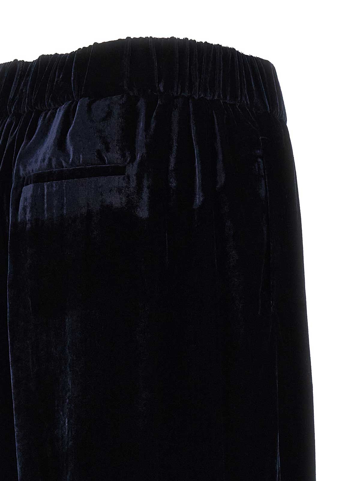 Peserico Soft Touch Velvet Trousers Featuring Pockets In Blue