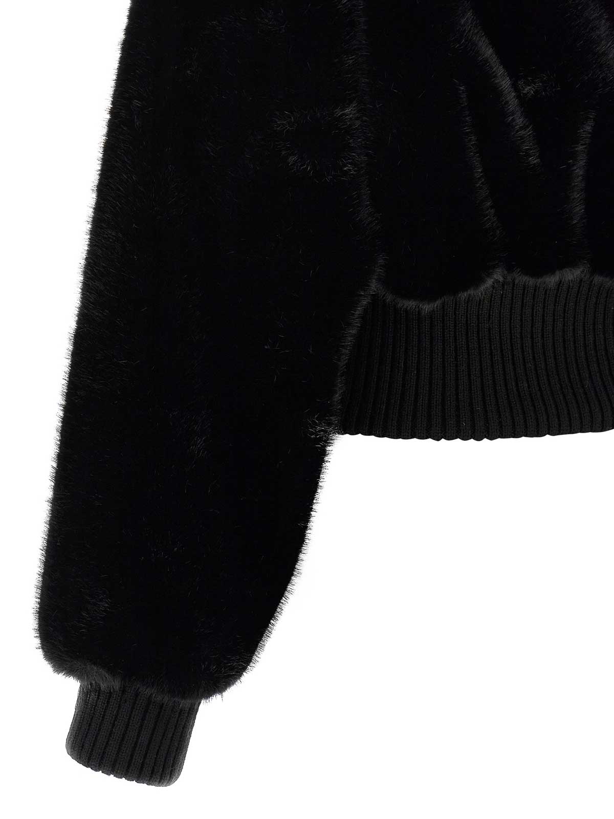 Pinko Ribbed Zip-front Jacket In Black