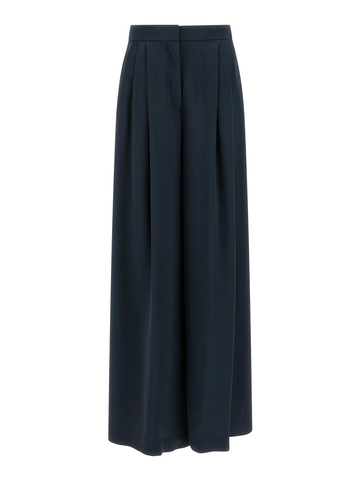 Pinko Wide Leg Pleated Trousers And Pockets In Blue
