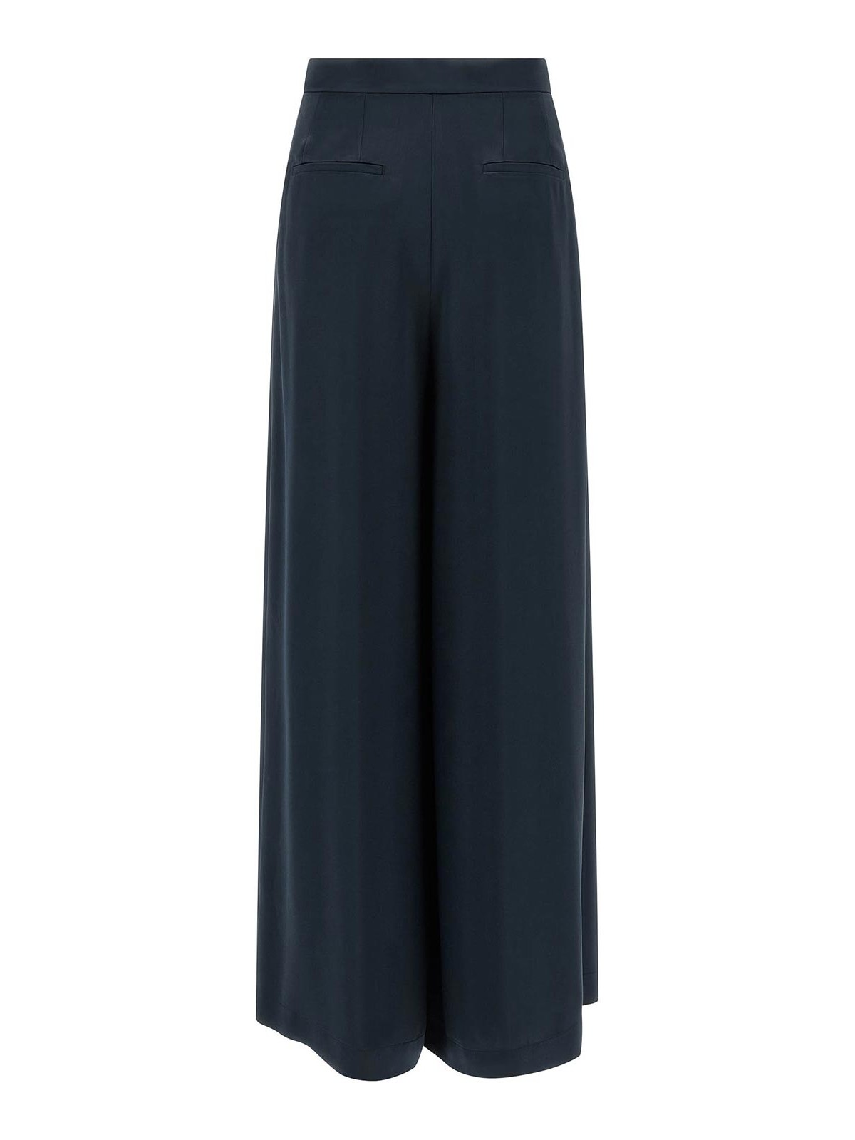 Pinko Wide Leg Pleated Trousers And Pockets In Blue
