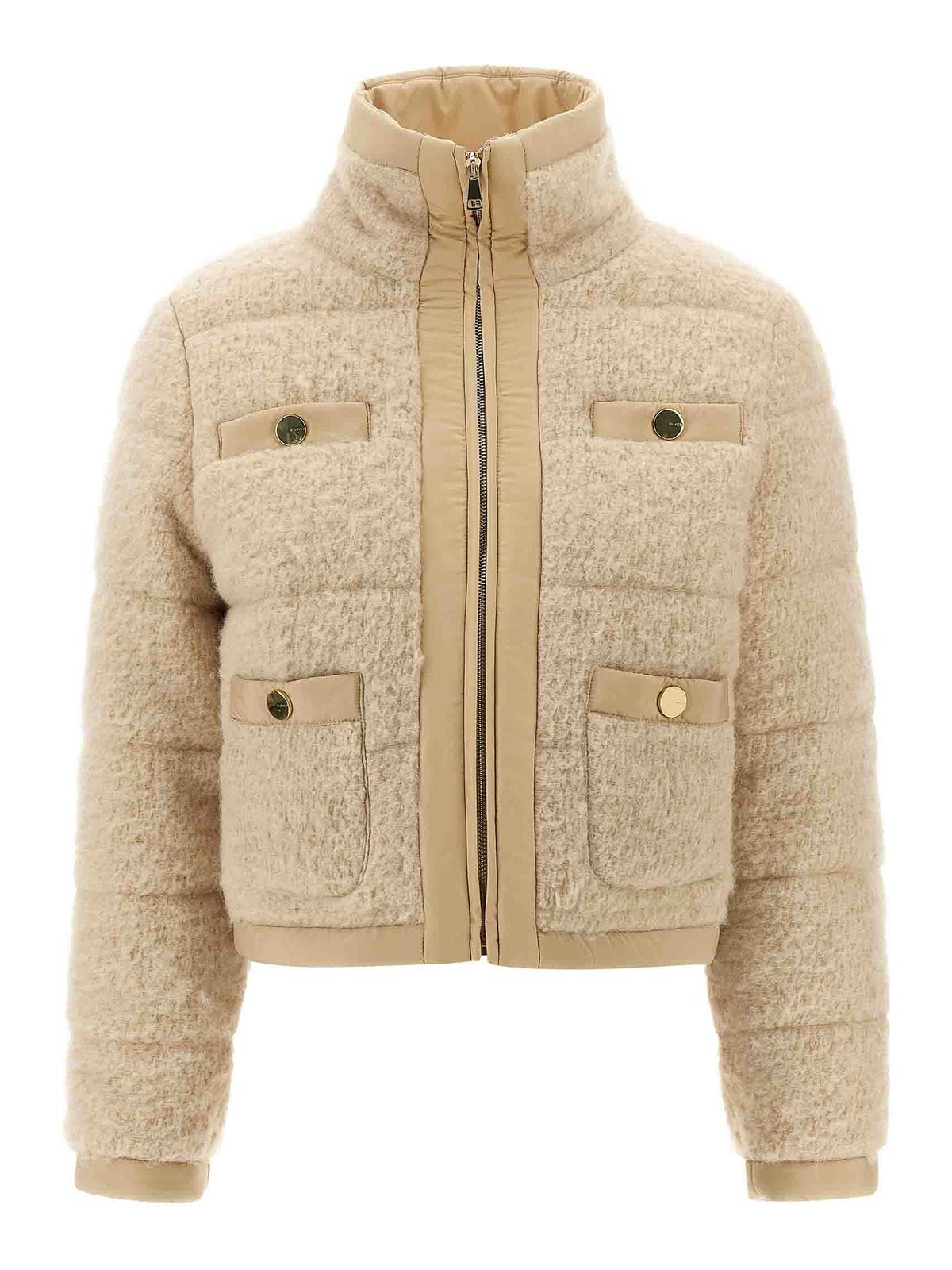 Pinko Raquel Down Jacket In Sand